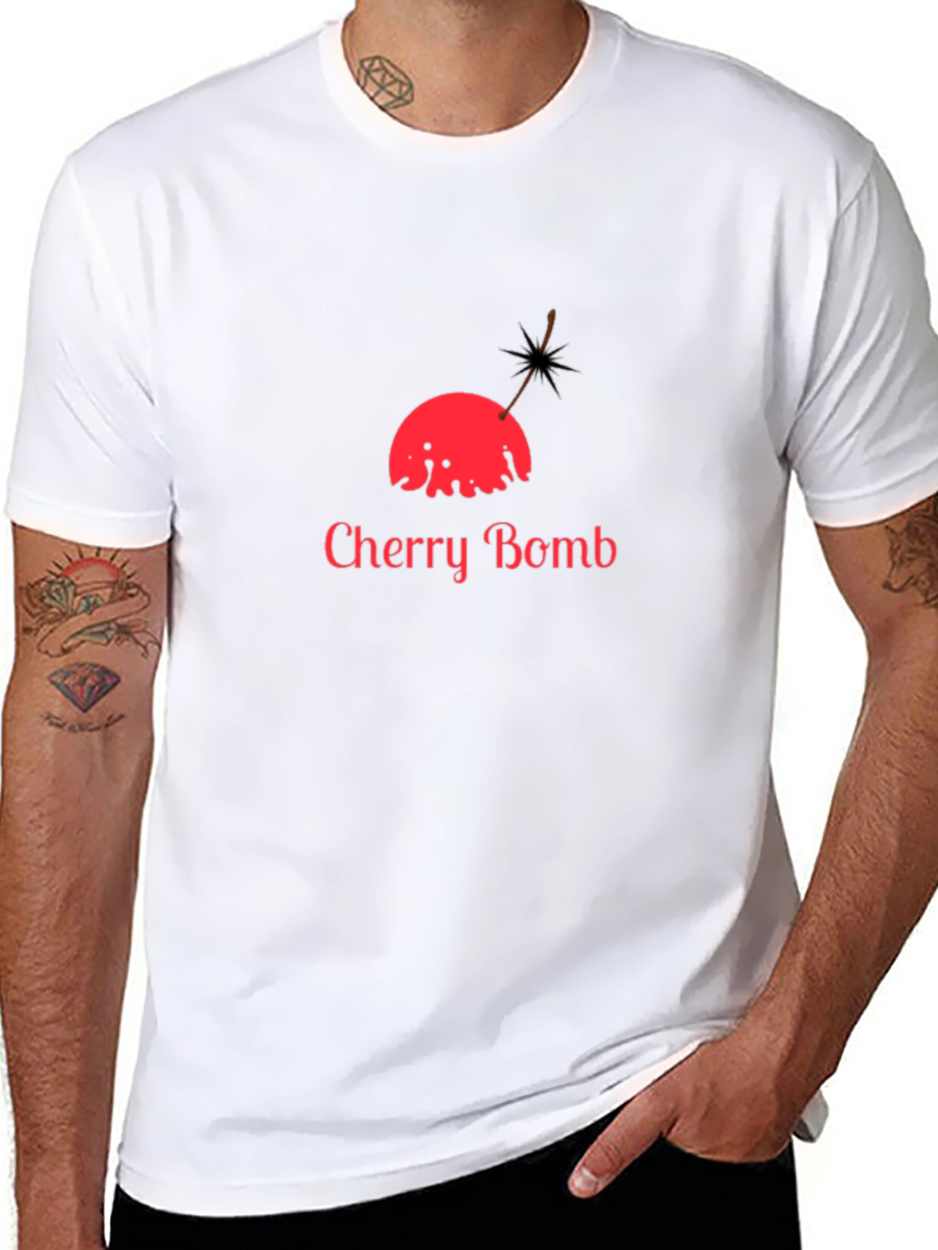 Cherry Bomb Graphic Tee - Bold Black T-Shirt