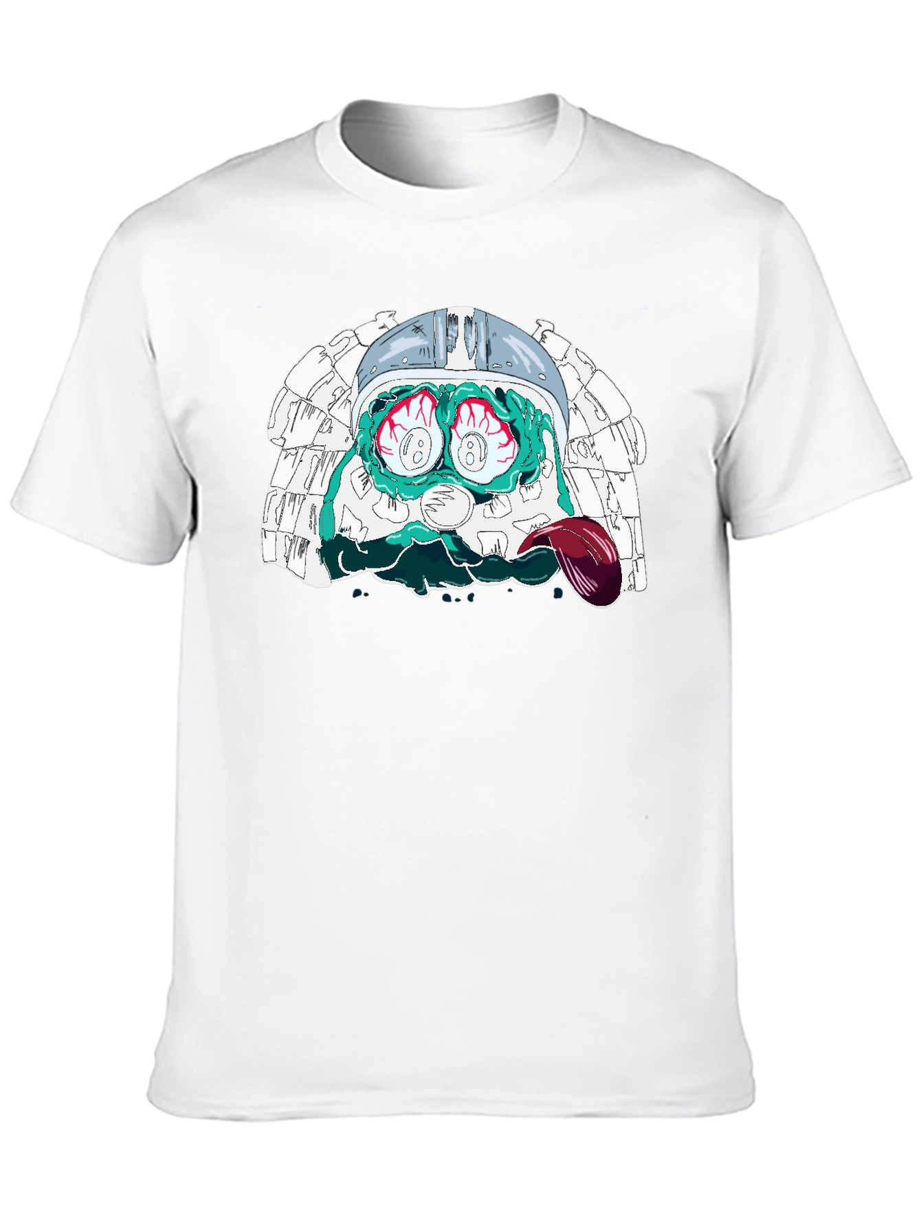 Eye-Popping Cartoon Graphic Black T-Shirt