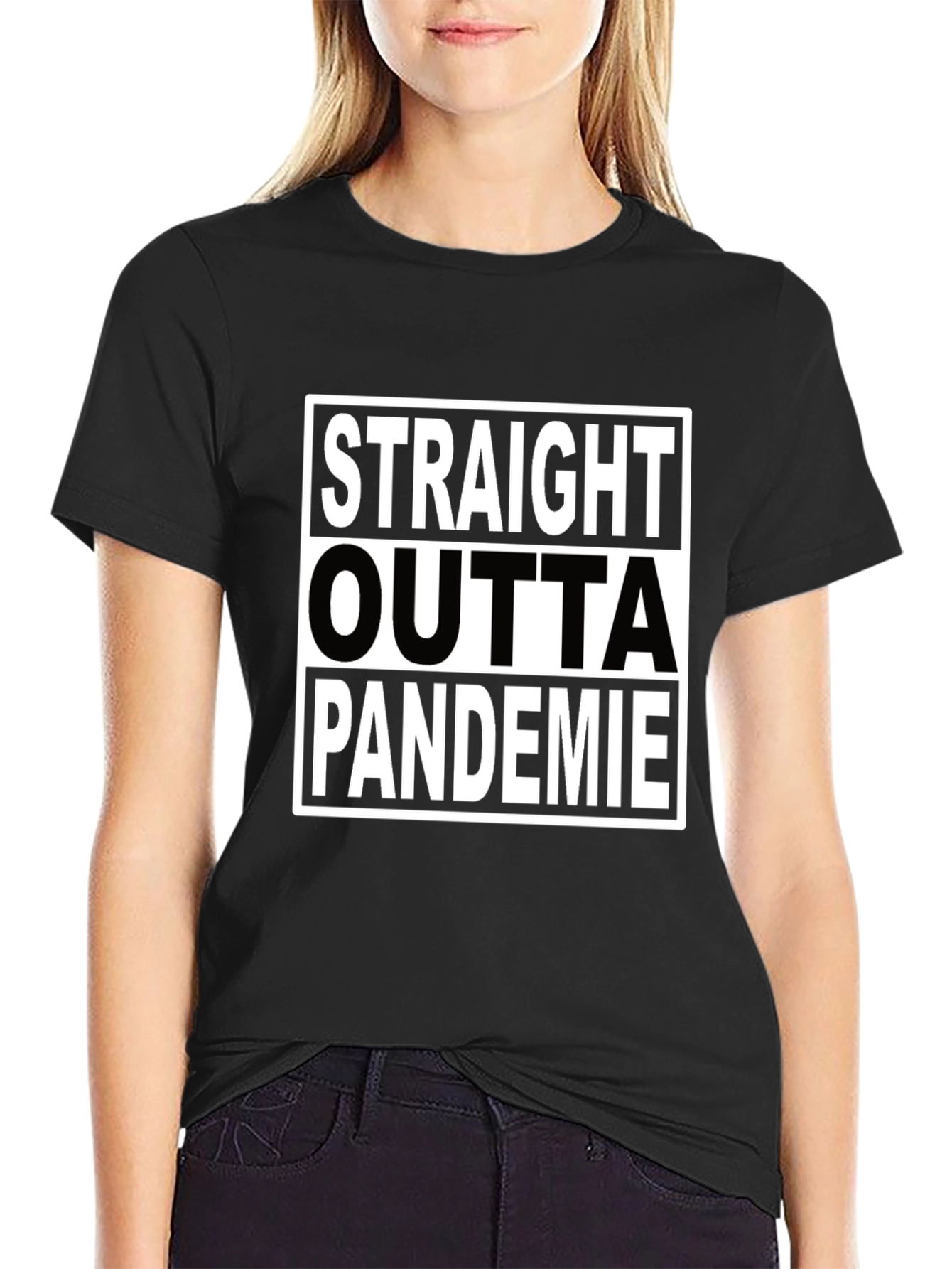 Straight Outta Pandemie Black T-Shirt