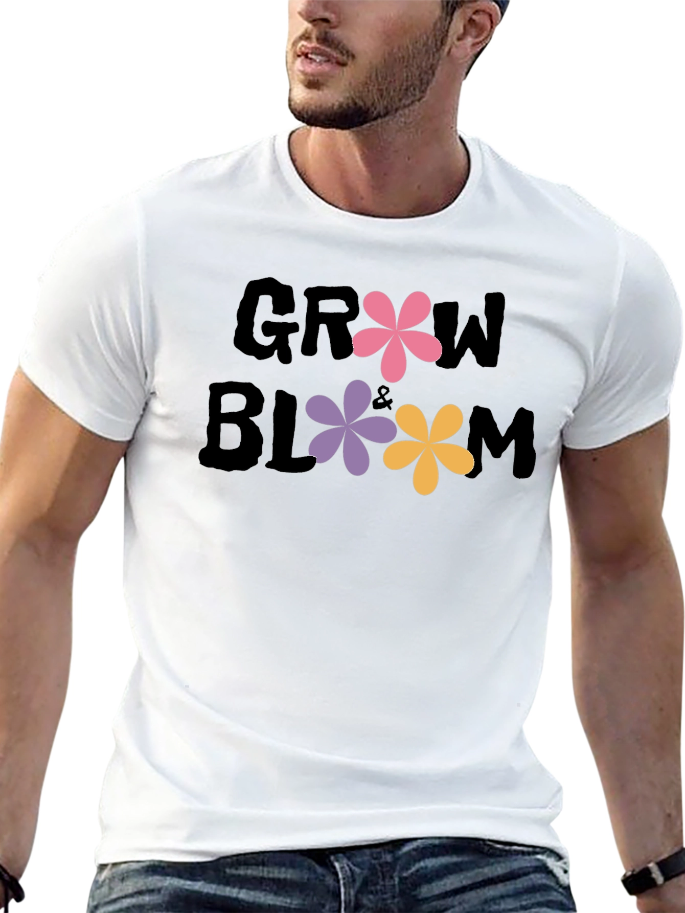 Grow & Bloom Graphic Tee - Floral Design