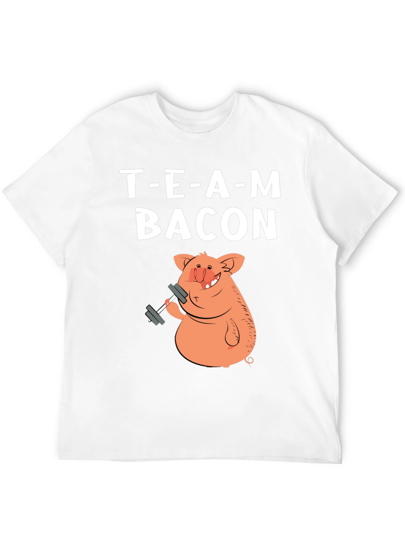 Team Bacon Pig Lifting Weights Graphic T-Shirt