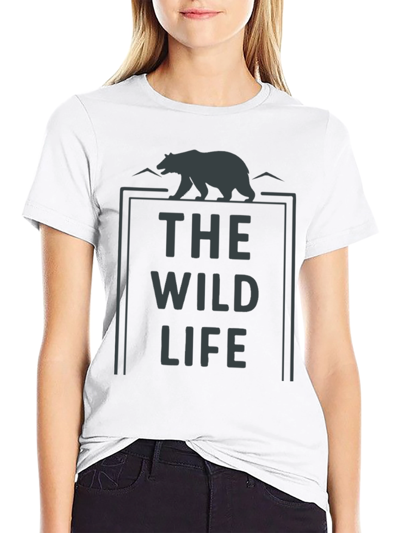 The Wild Life Bear Graphic T-Shirt - Black