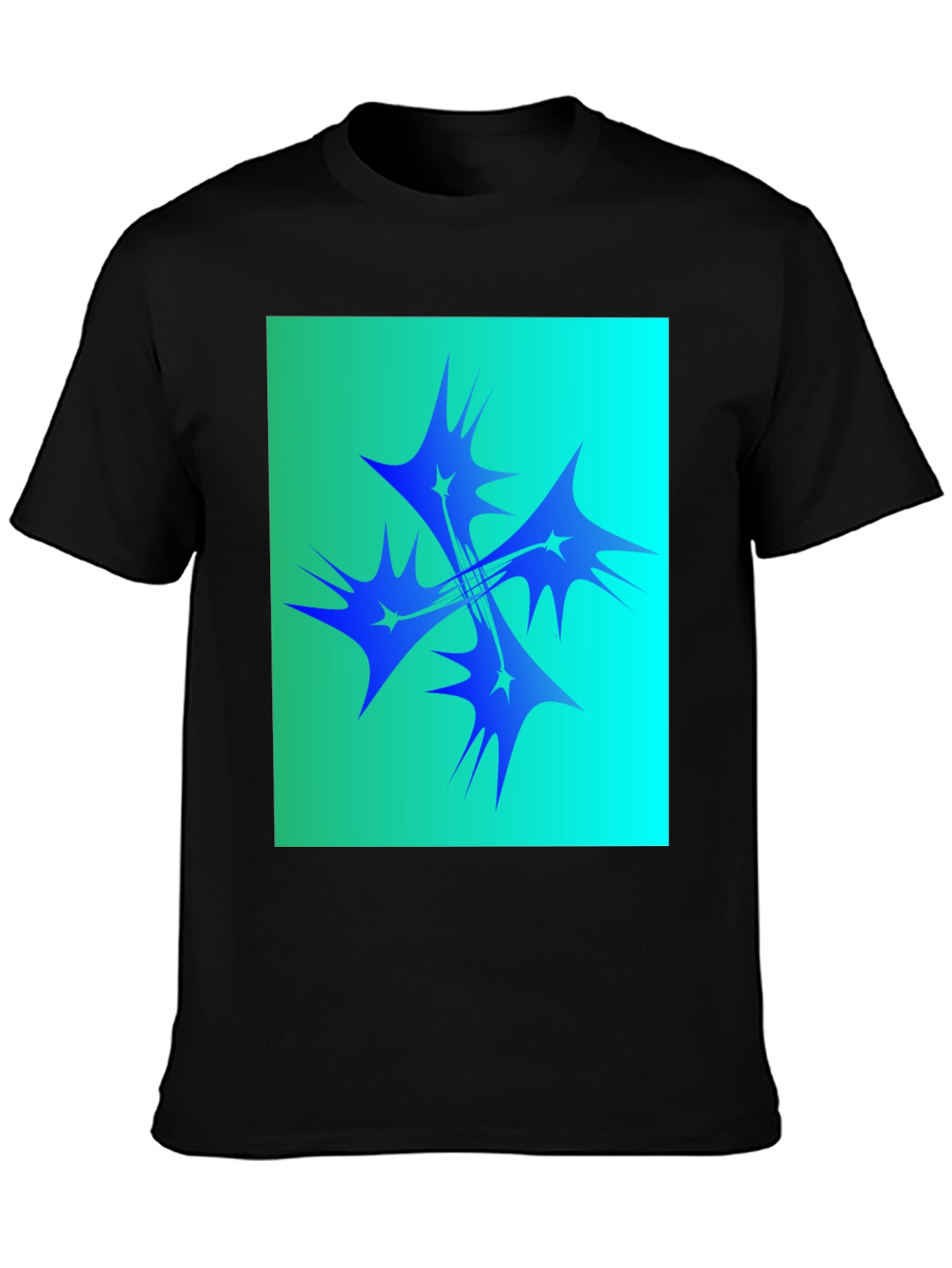 Abstract Starburst Graphic Tee - Black