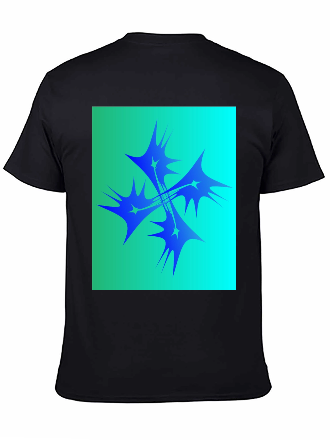 Abstract Starburst Graphic Tee - Black
