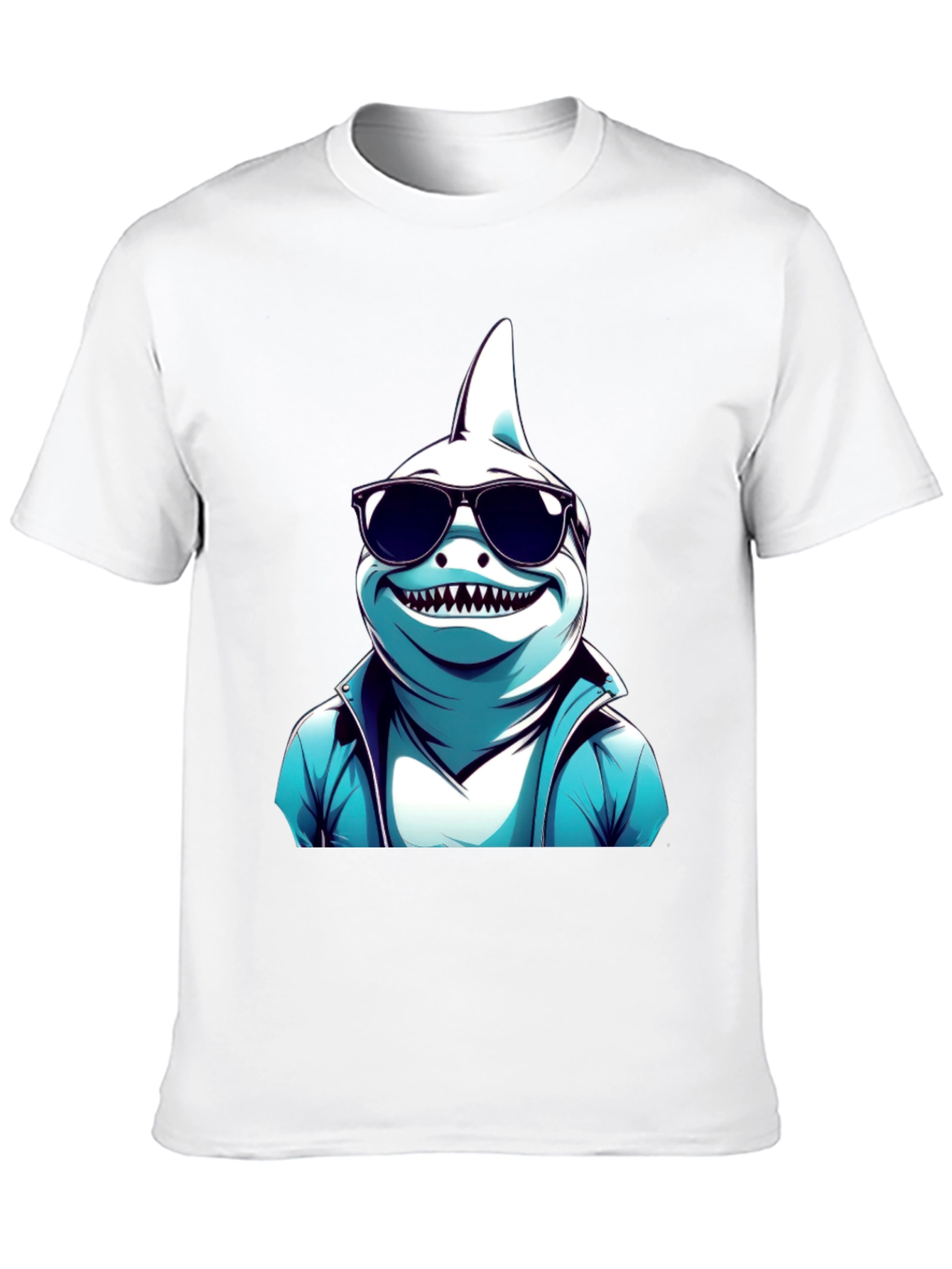 Cool Shark Graphic Tee - Black Cotton T-Shirt