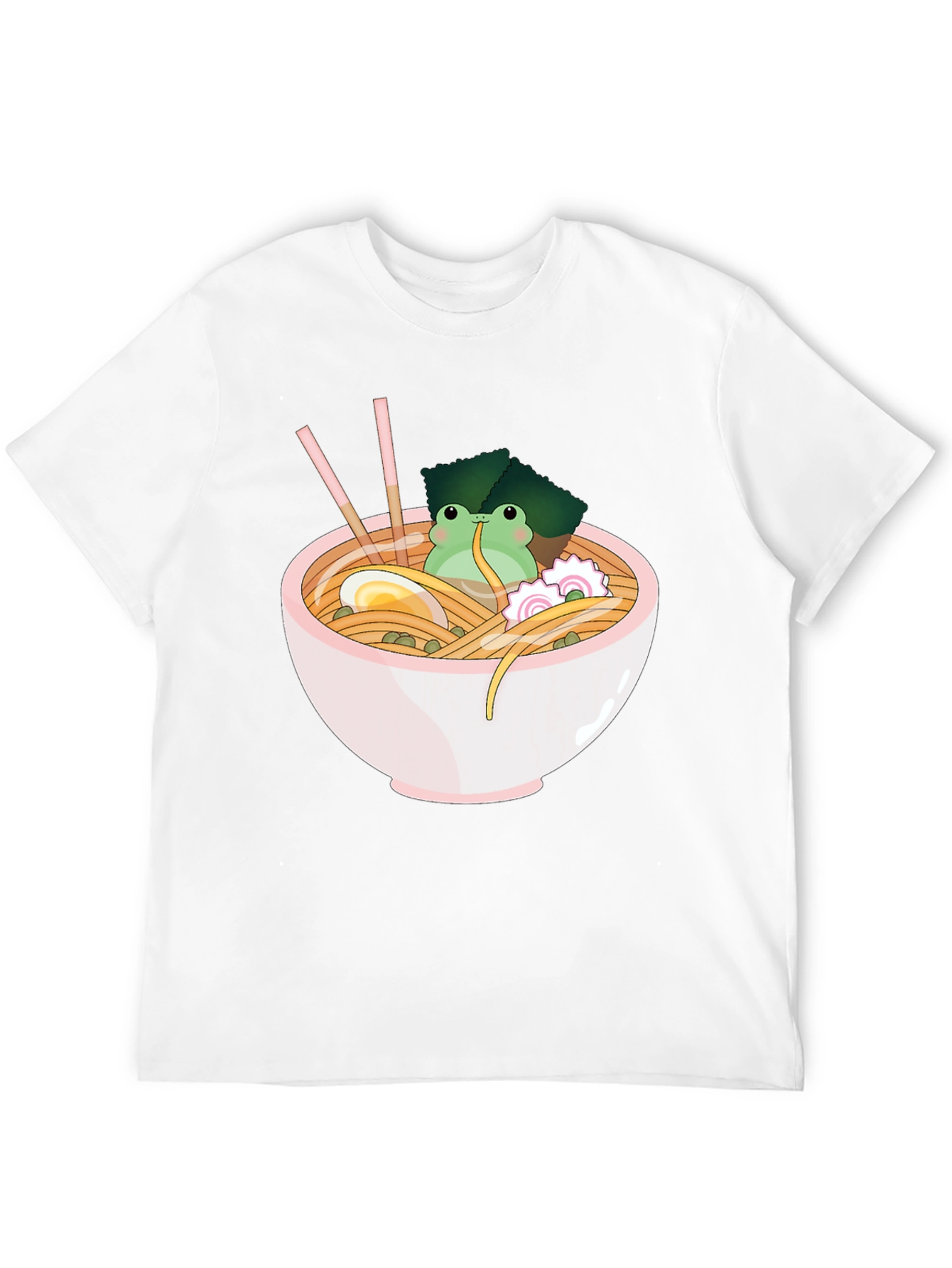 Frog Ramen Bowl Graphic T-Shirt - Cute Noodles