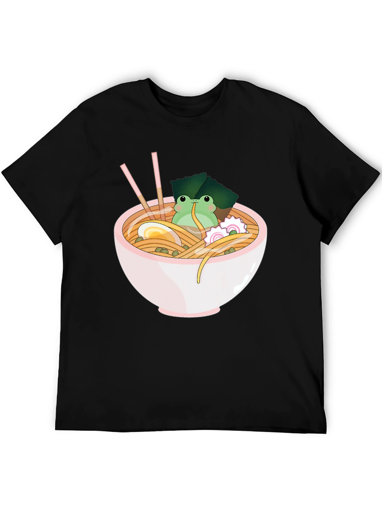 Frog Ramen Bowl Graphic T-Shirt - Cute Noodles