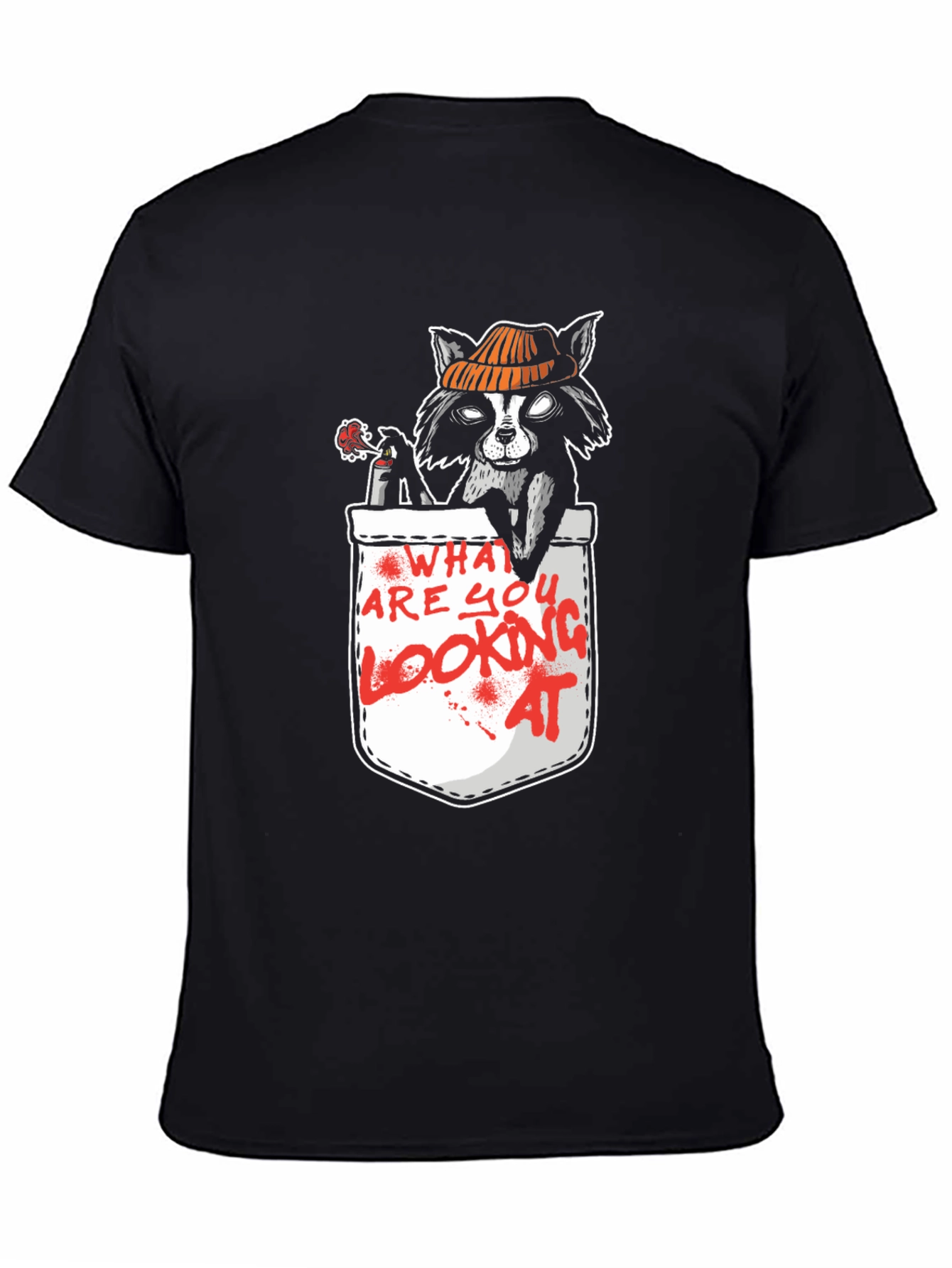 Raccoon Pocket T-Shirt - What Are You Looking At?