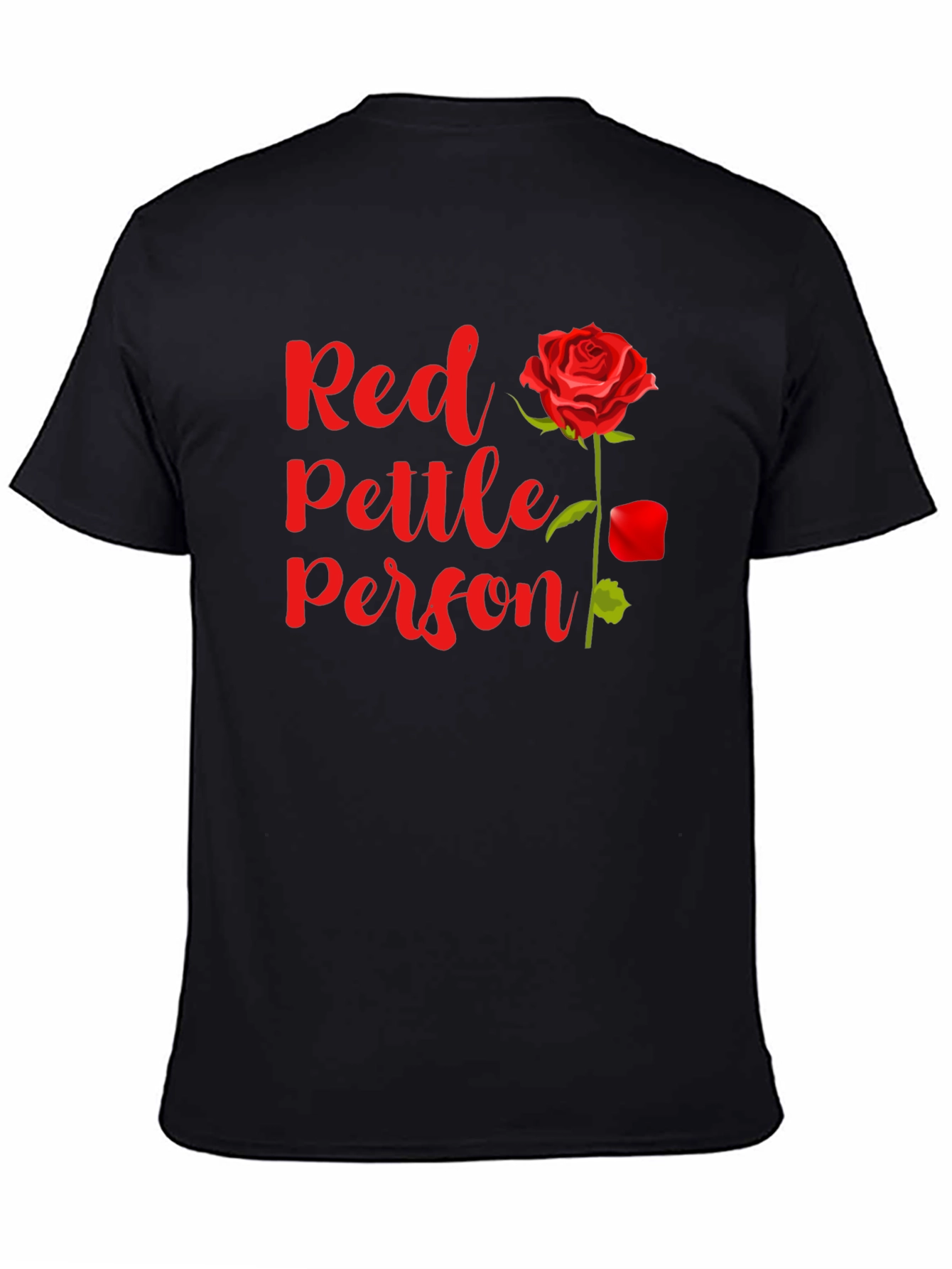 Red Pettle Person T-Shirt Rose Graphic Tee