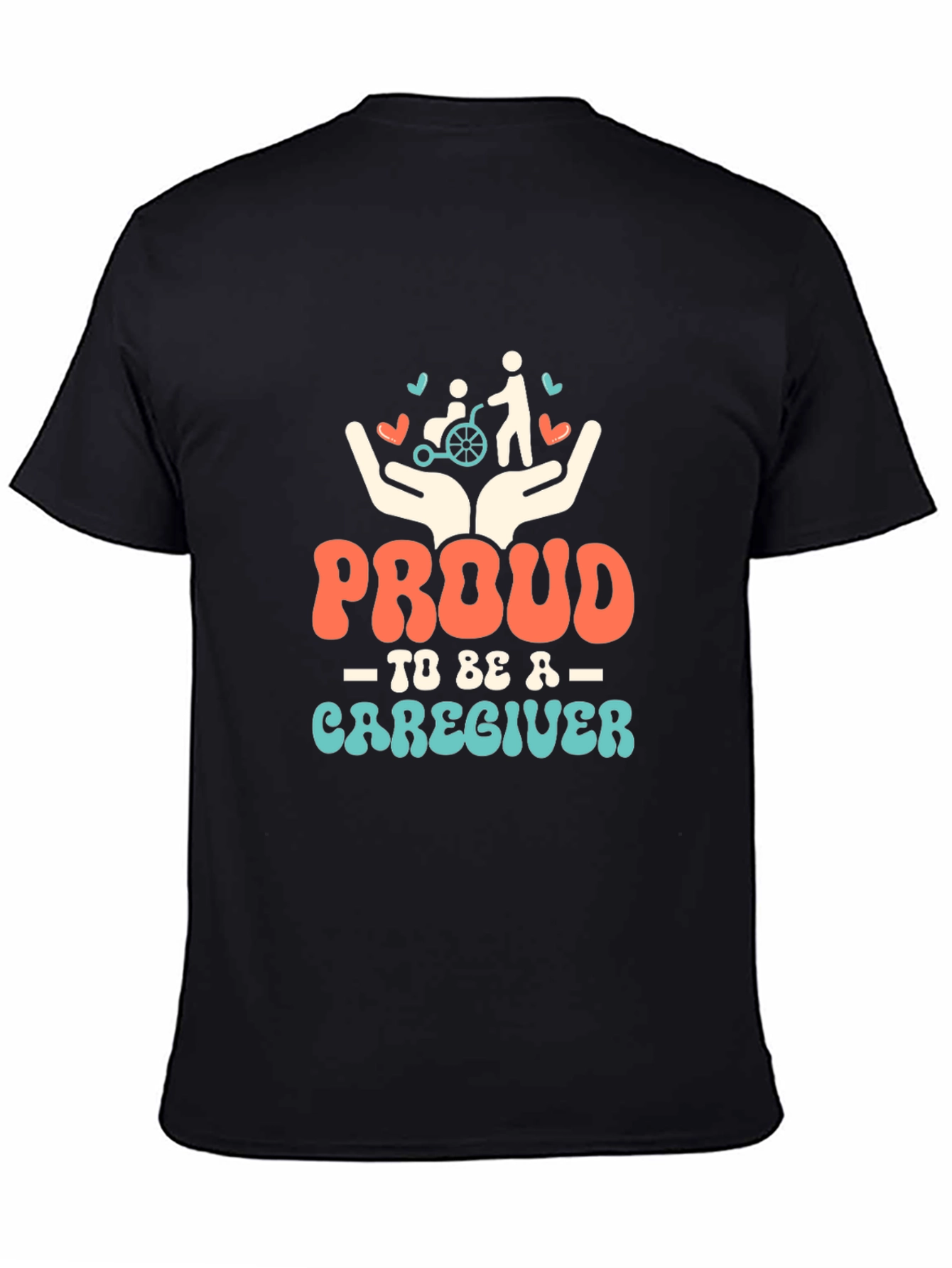 Proud Caregiver Graphic Tee - Black