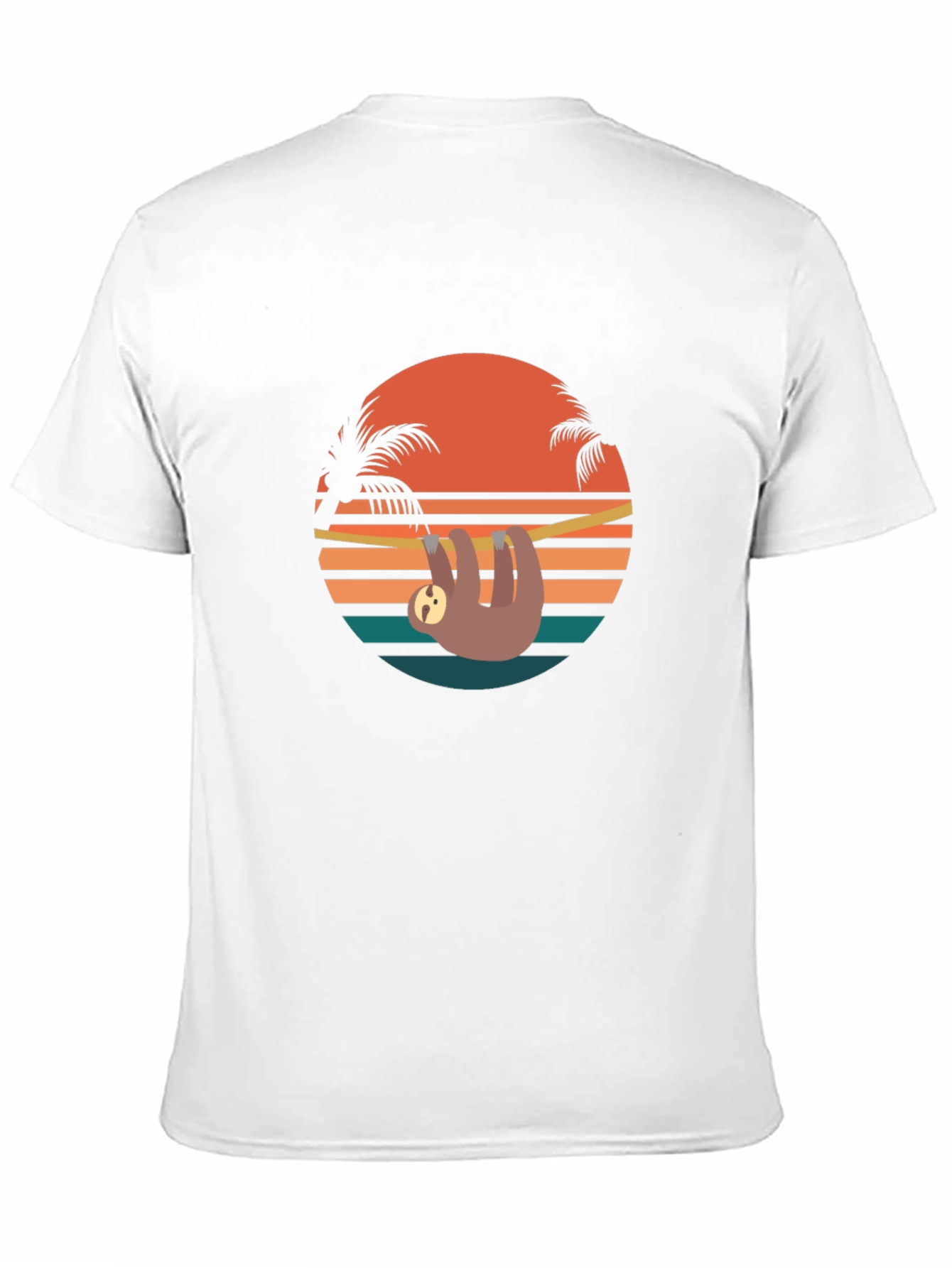 Retro Sloth Sunset T-Shirt - Relaxed Summer Vibes