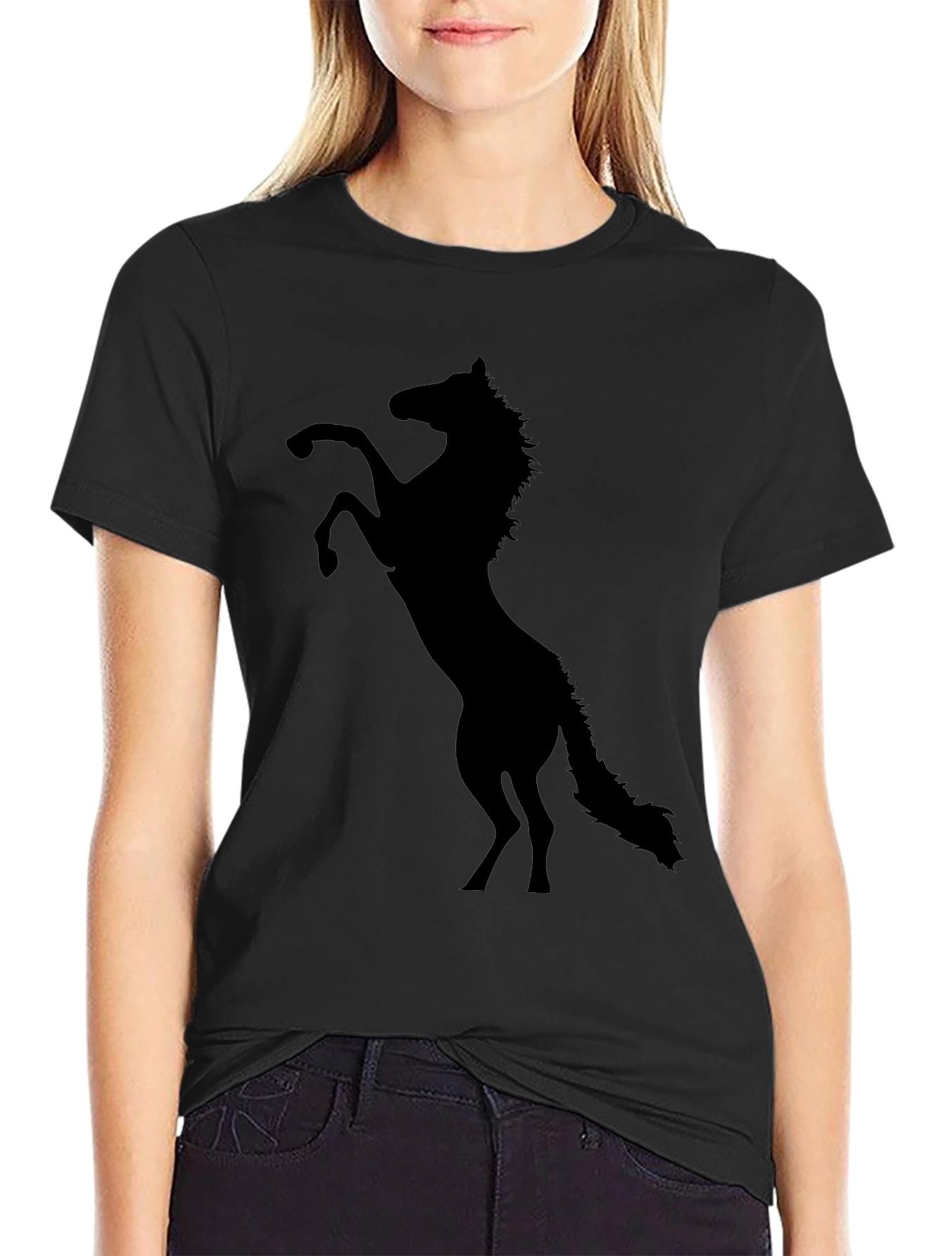 Black Horse Silhouette Graphic Tee