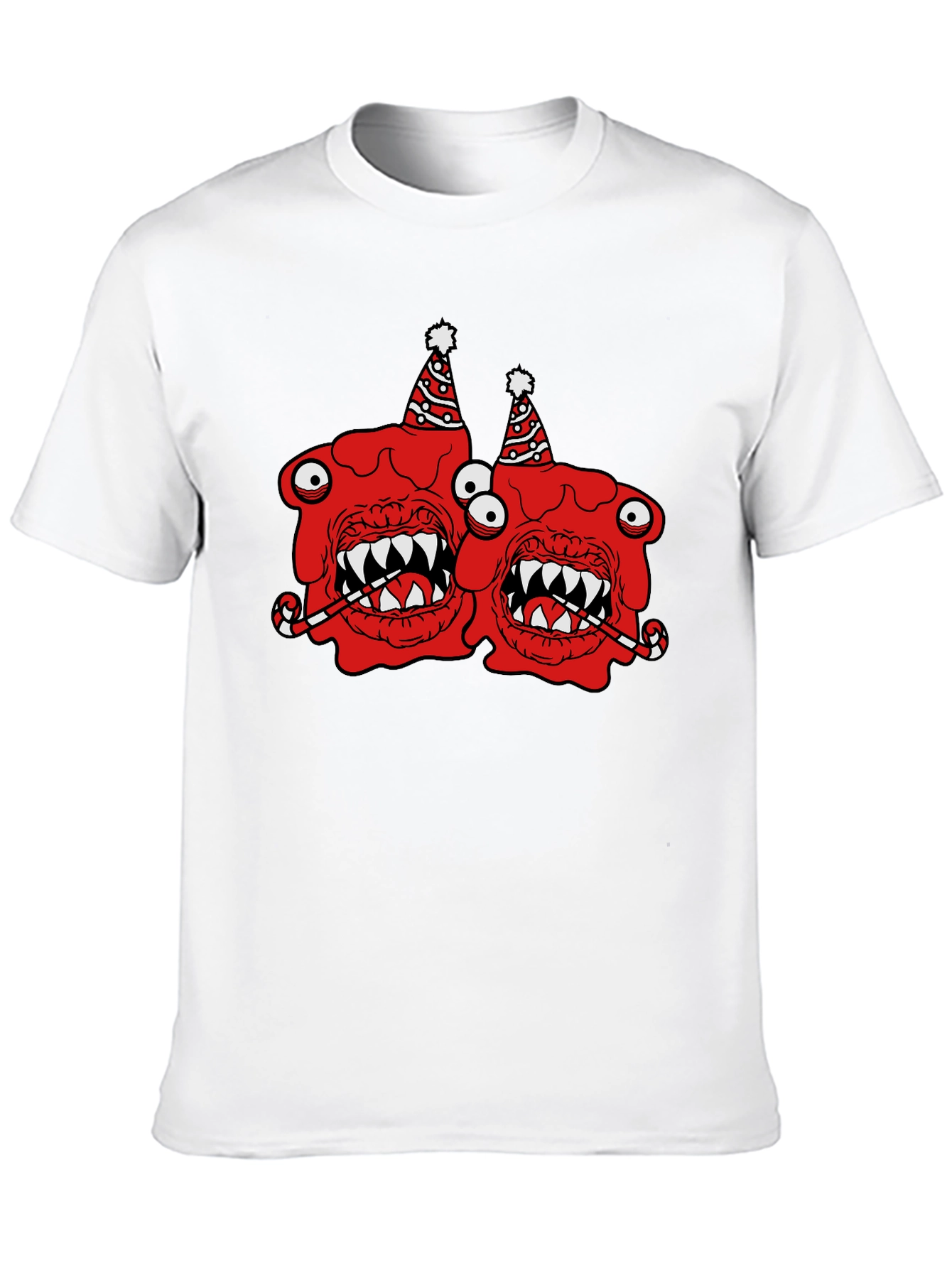 Festive Monster Graphic T-Shirt - Black