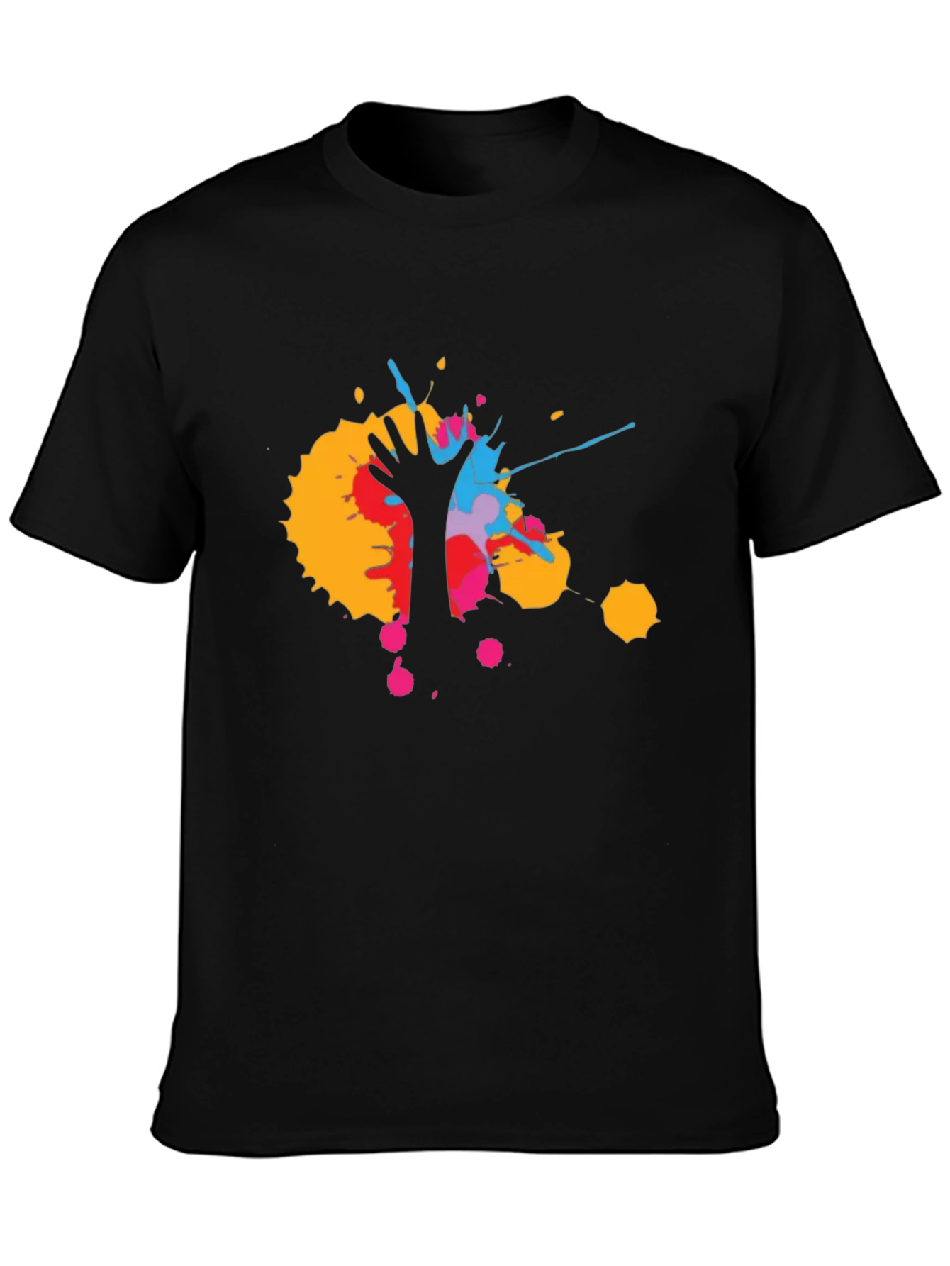 Abstract Hand Print Mens Black T-Shirt