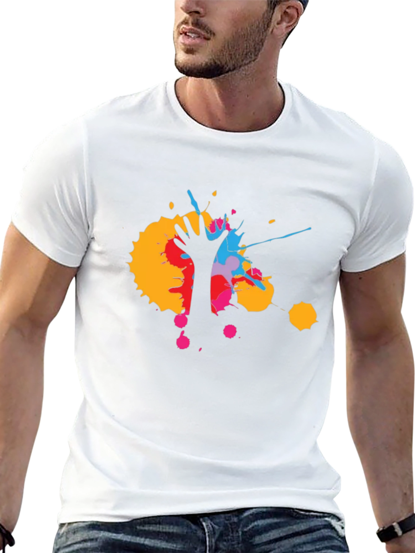 Abstract Hand Print Mens Black T-Shirt