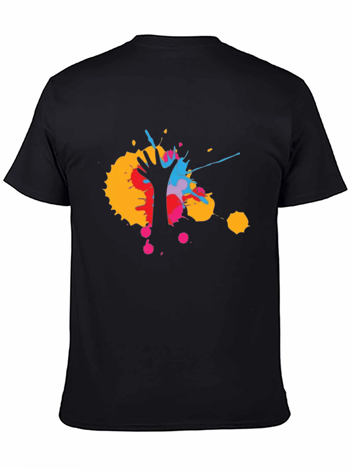 Abstract Hand Print Mens Black T-Shirt