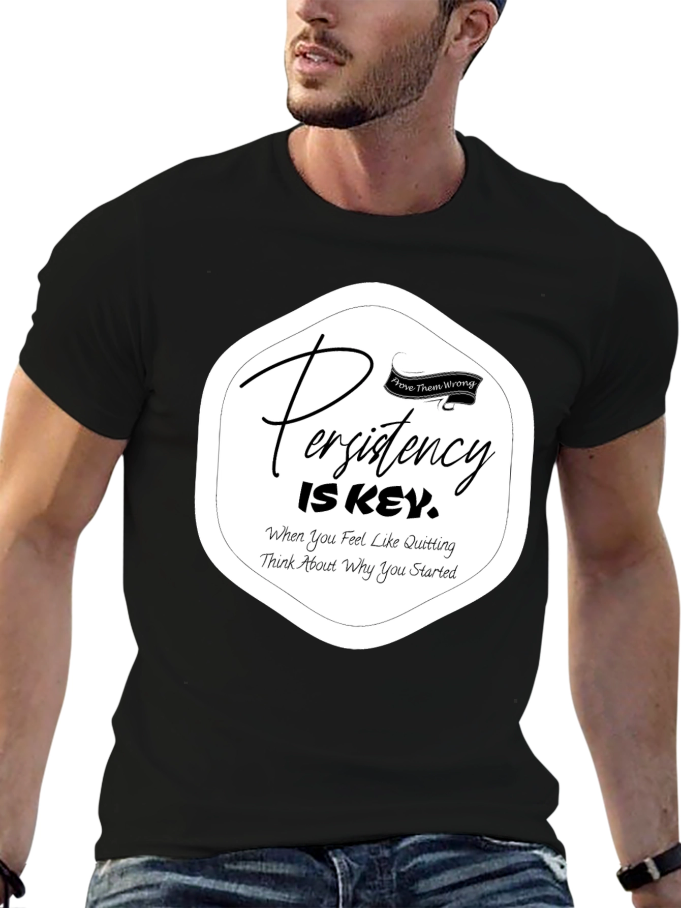 Persistency is Key Black T-Shirt - Motivational Apparel