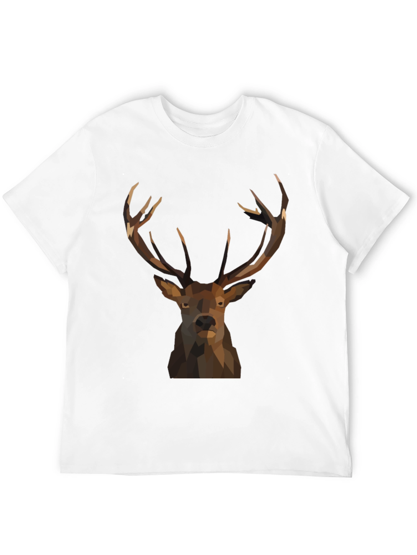 Geometric Deer Graphic Tee - Black