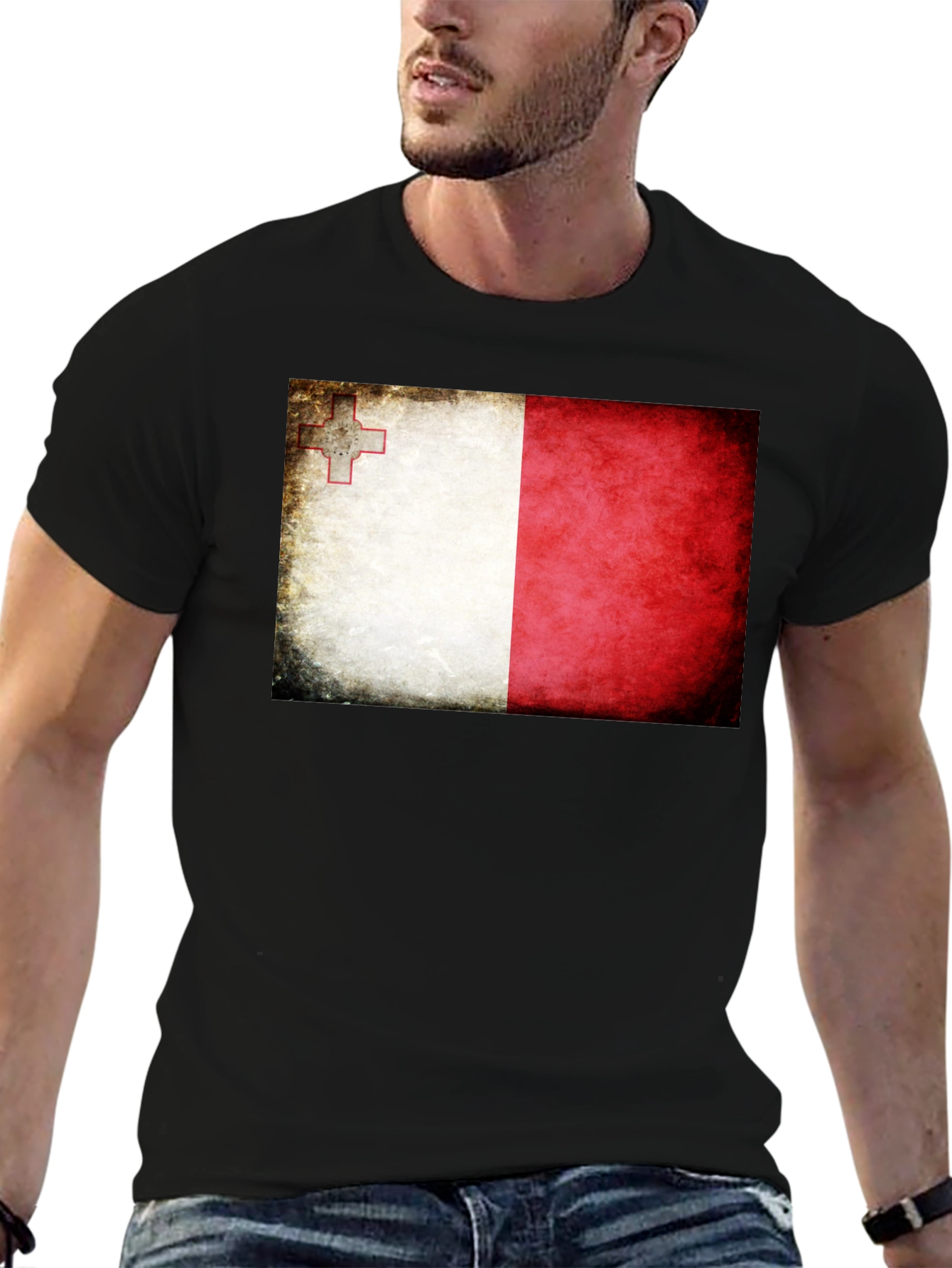 Malta Flag T-Shirt - Distressed Look