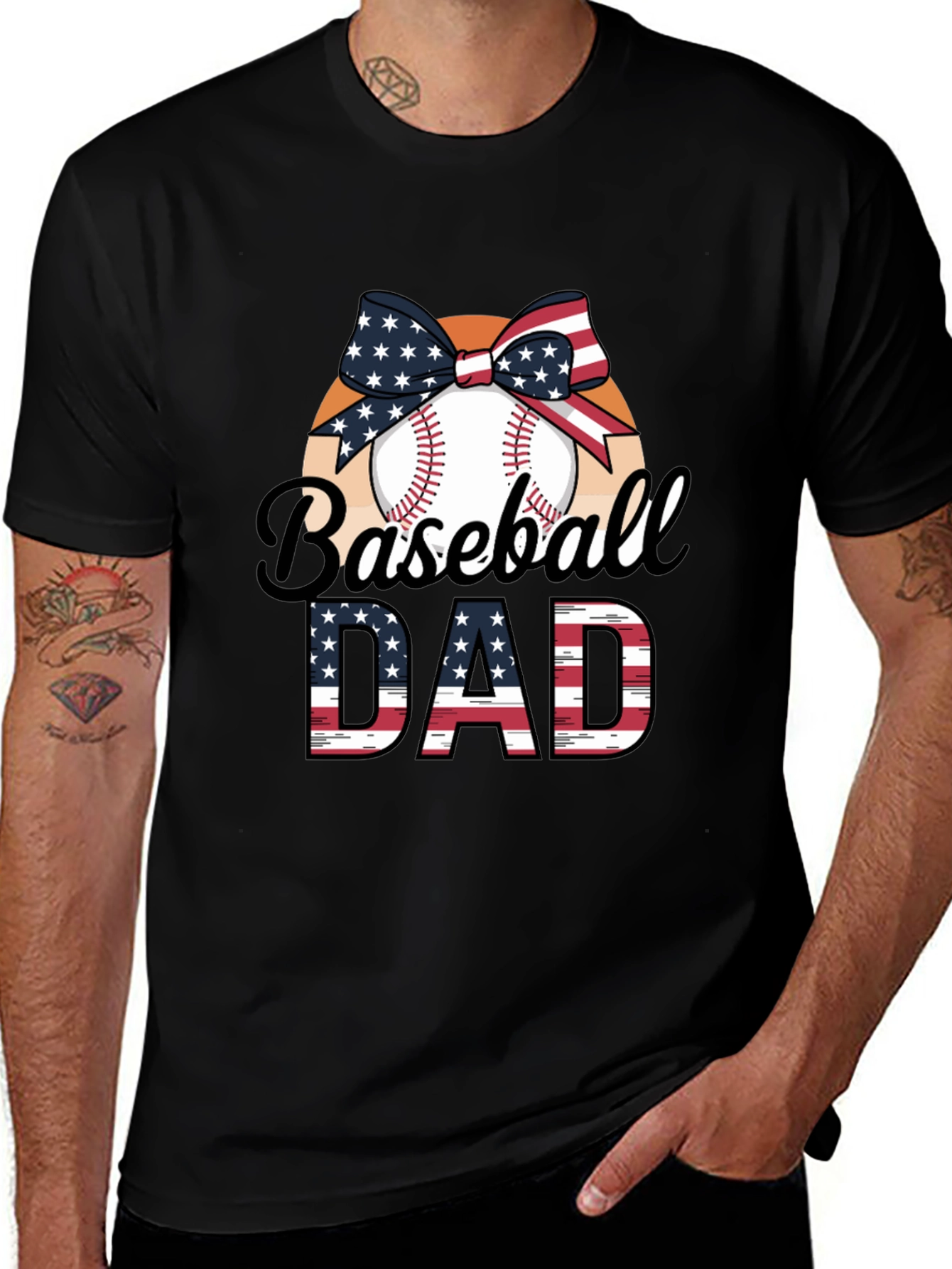 Baseball Dad Patriotic T-Shirt