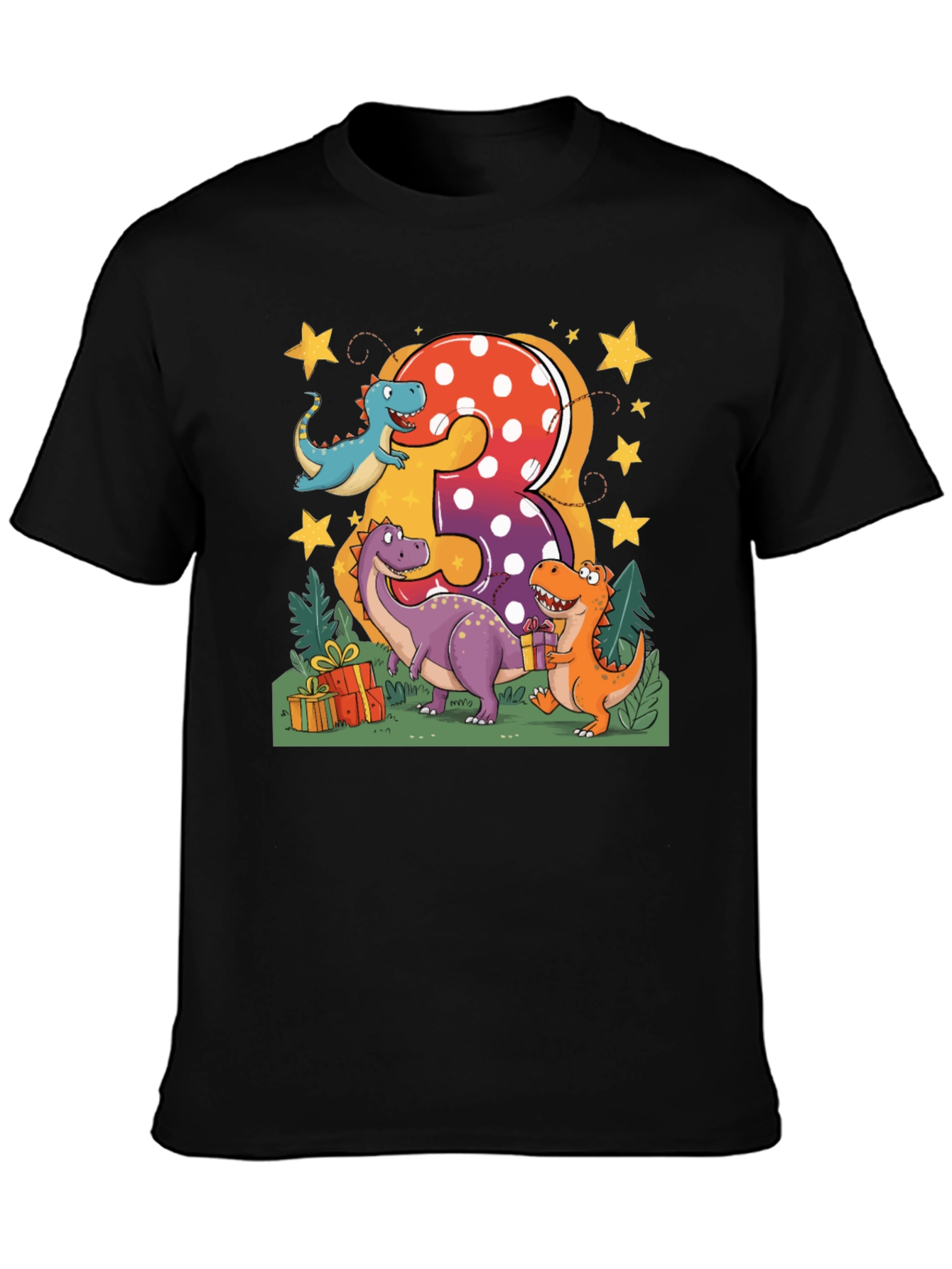 Dinosaur 3rd Birthday T-Shirt - Kids Party Tee