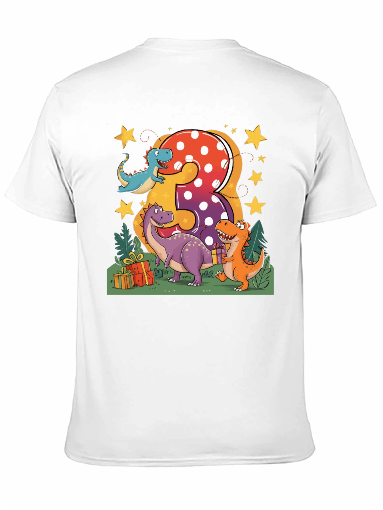 Dinosaur 3rd Birthday T-Shirt - Kids Party Tee