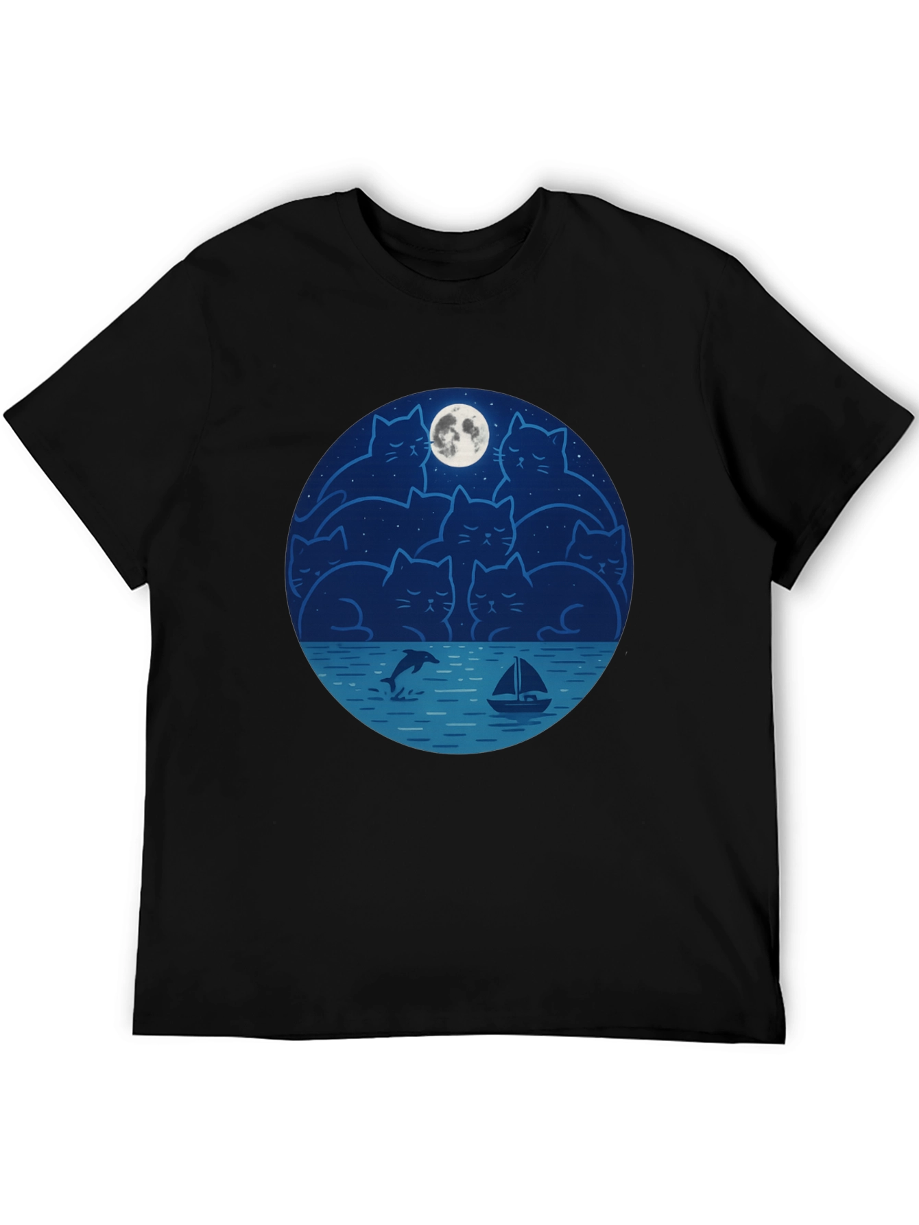 Cat Moon T-Shirt - Dreamy Night Graphic Tee