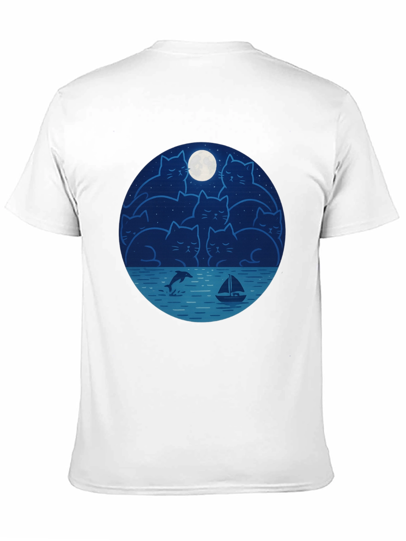Cat Moon T-Shirt - Dreamy Night Graphic Tee