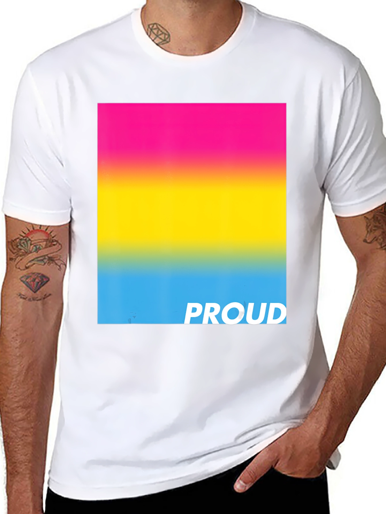 Pansexual Pride T-Shirt - Black Cotton Blend Tee