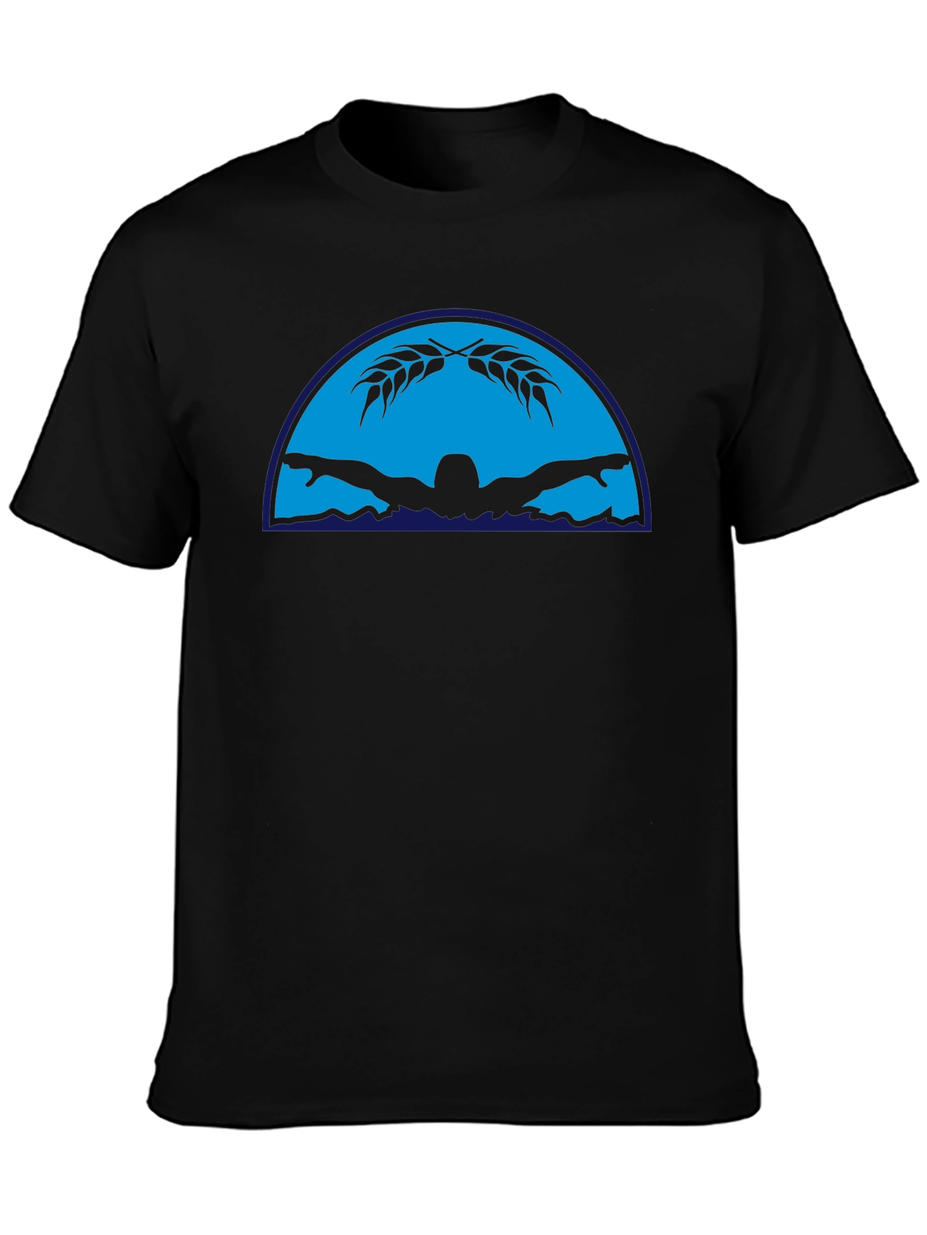 Black Graphic T-Shirt - Butterfly Swimmer Design