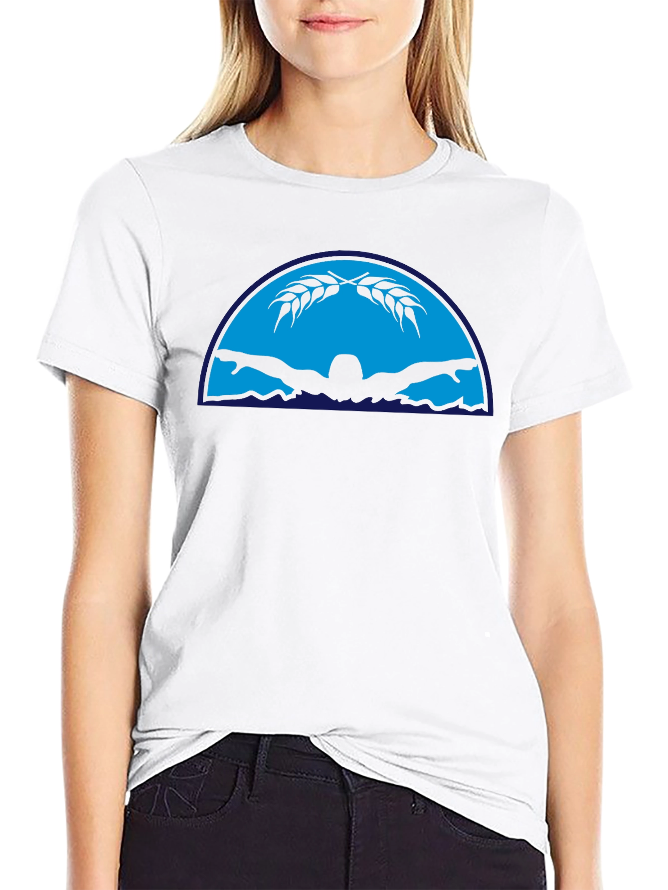 Black Graphic T-Shirt - Butterfly Swimmer Design