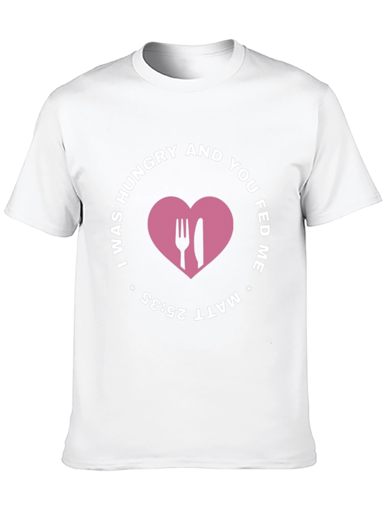 I Was Hungry T-Shirt - Matthew 25:35 Black Tee