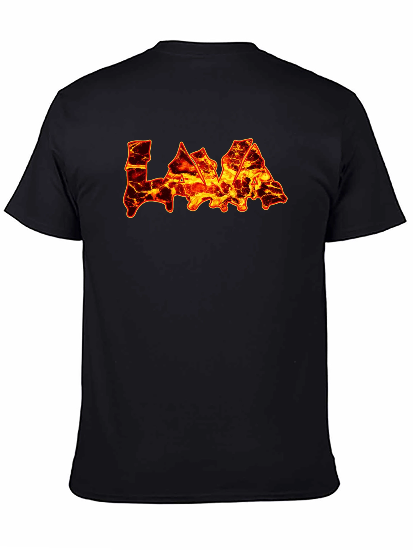 Lava Print Black T-Shirt - Fiery Design