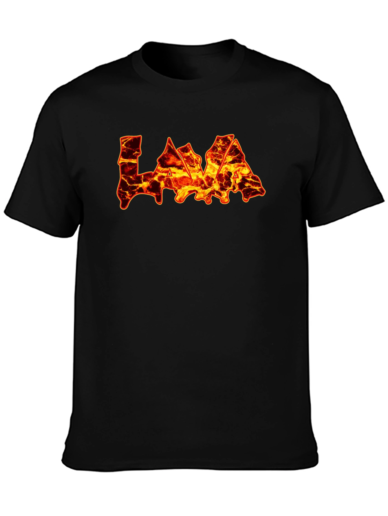 Lava Print Black T-Shirt - Fiery Design