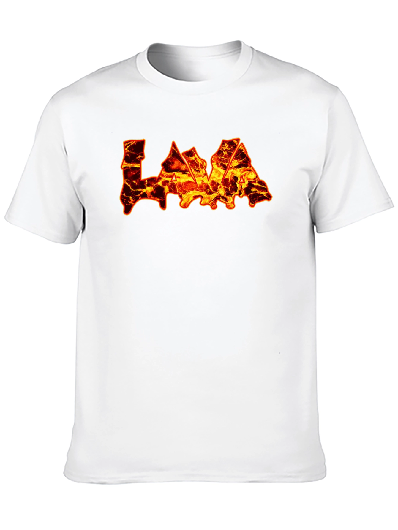 Lava Print Black T-Shirt - Fiery Design
