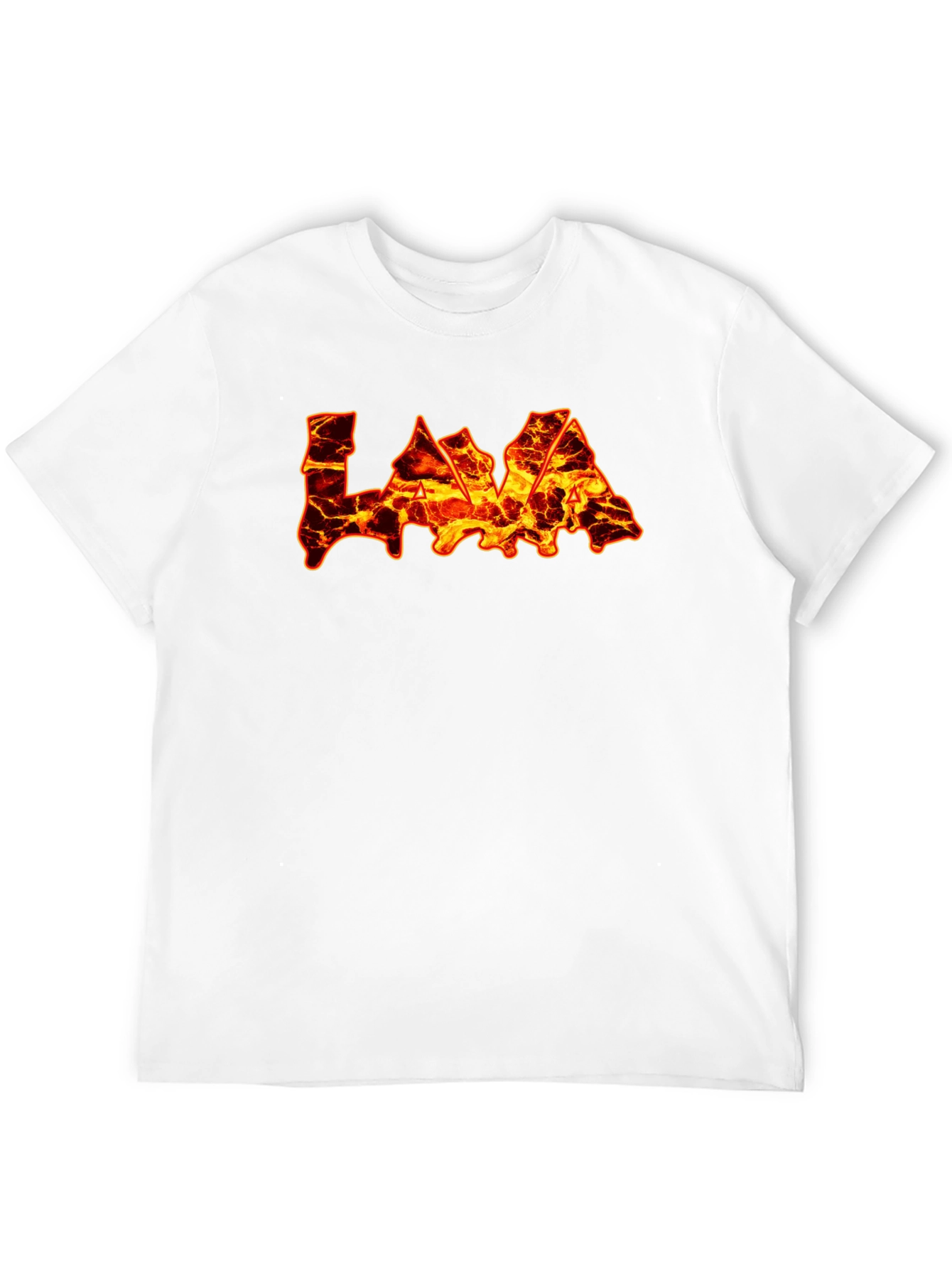 Lava Print Black T-Shirt - Fiery Design