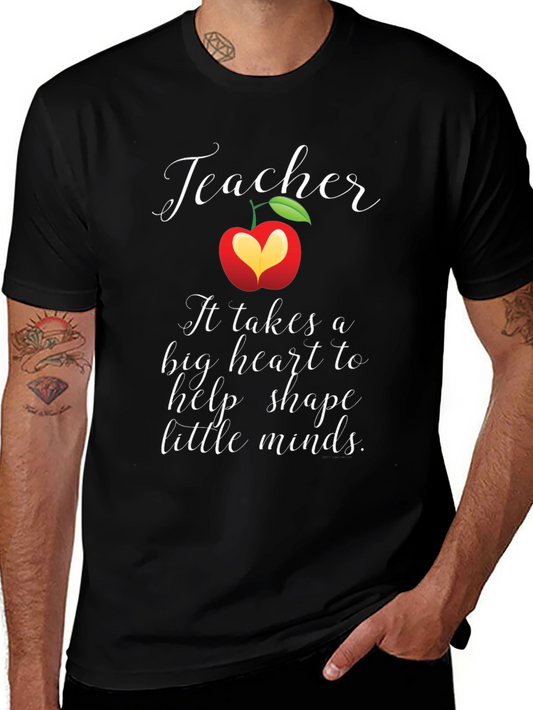 Teacher Heart Apple Graphic T-Shirt