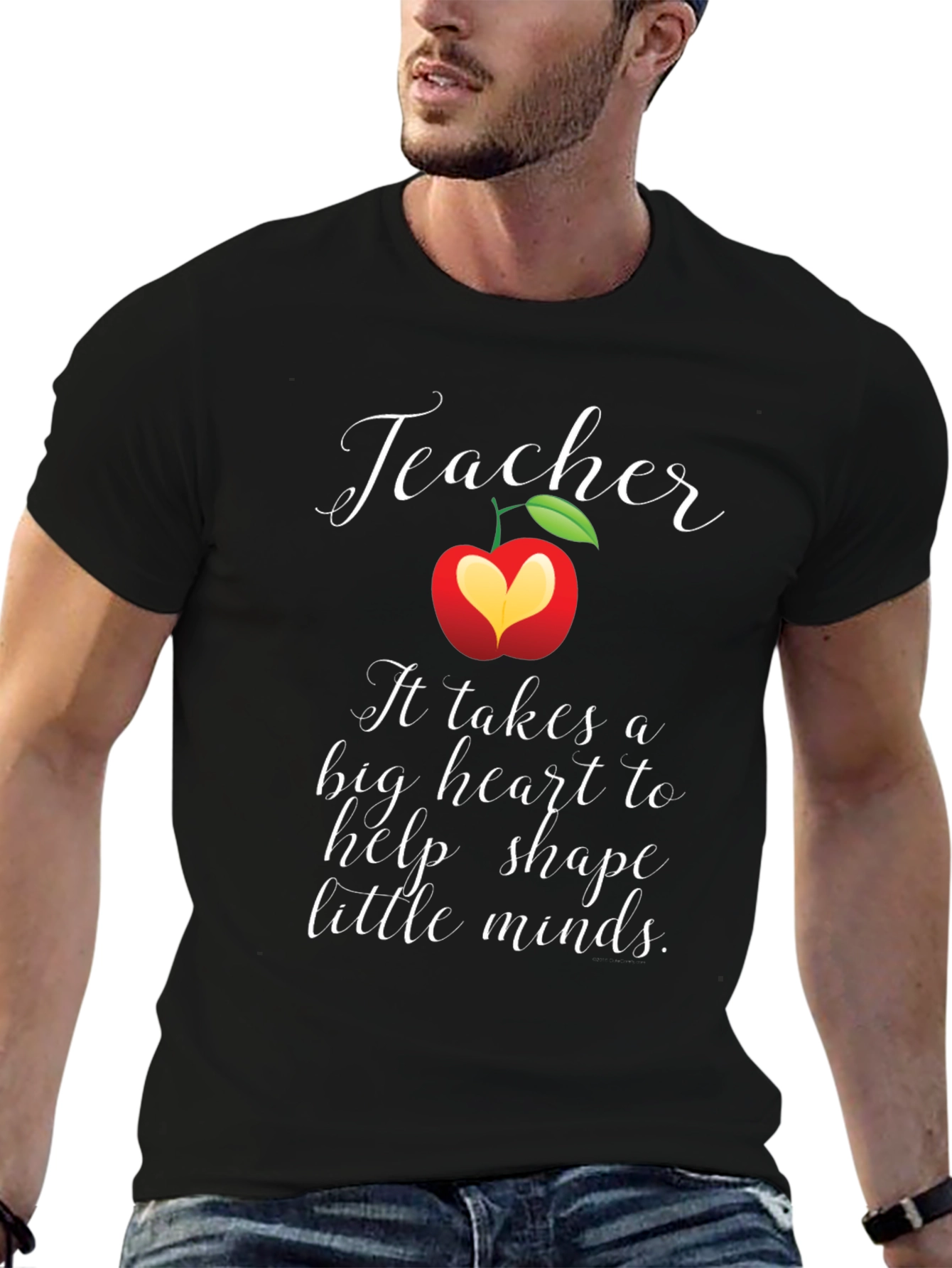 Teacher Heart Apple Graphic T-Shirt