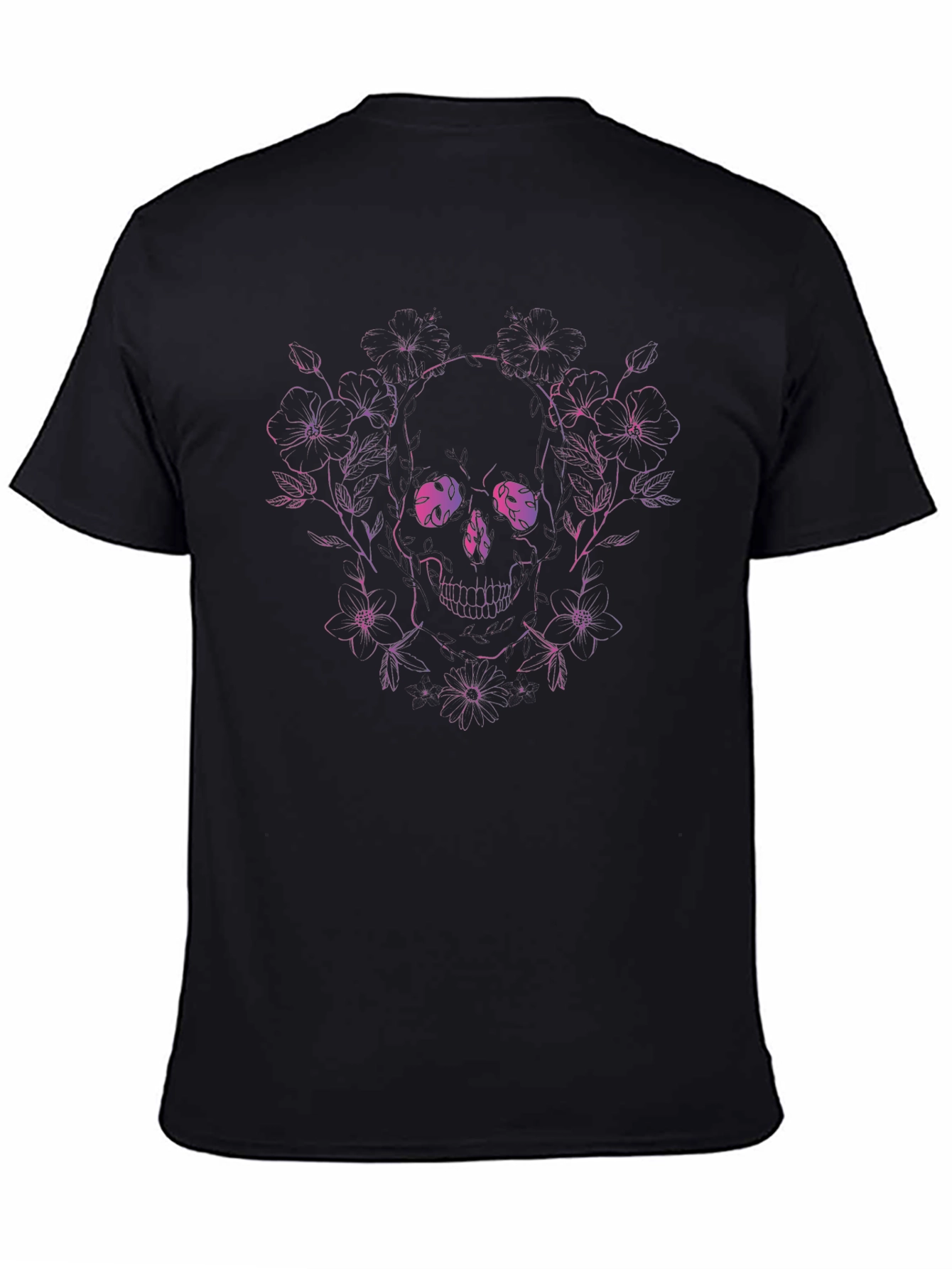 Floral Skull Graphic Tee - Unique Design