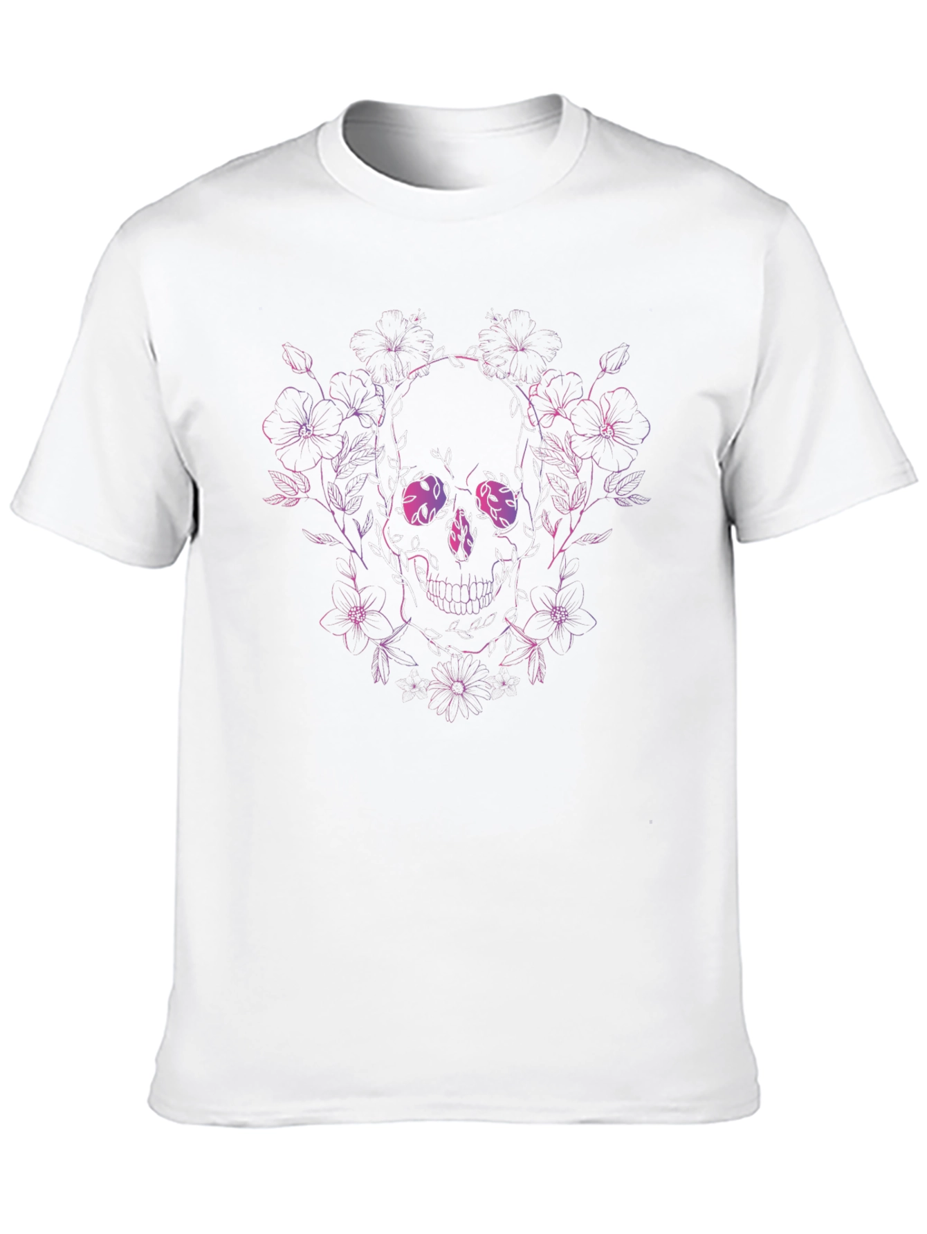 Floral Skull Graphic Tee - Unique Design