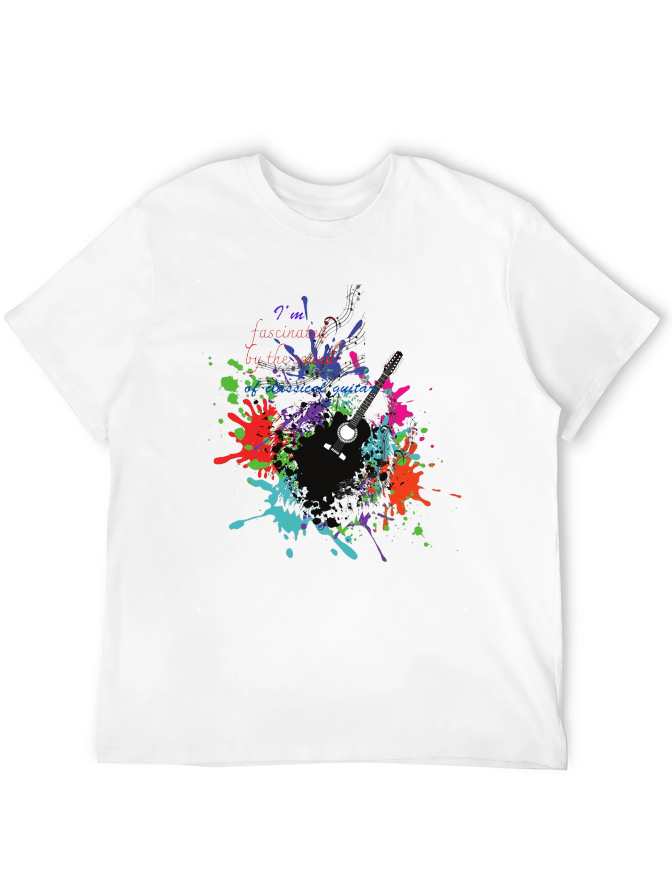 Fascinated Guitar Tee - Vibrant Music Lover Shirt
