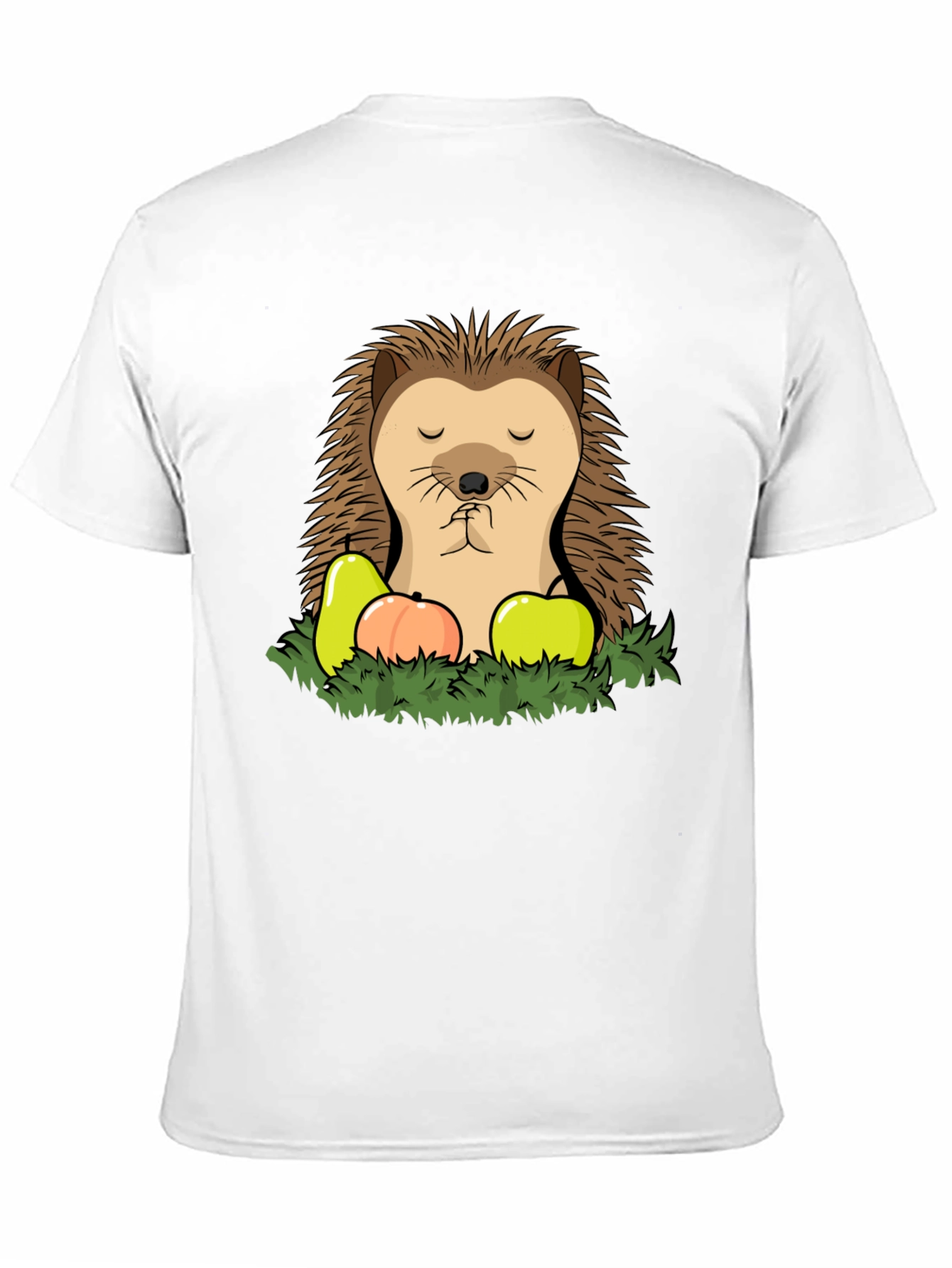 Hedgehog Fruit Graphic T-Shirt - Casual Cotton Tee