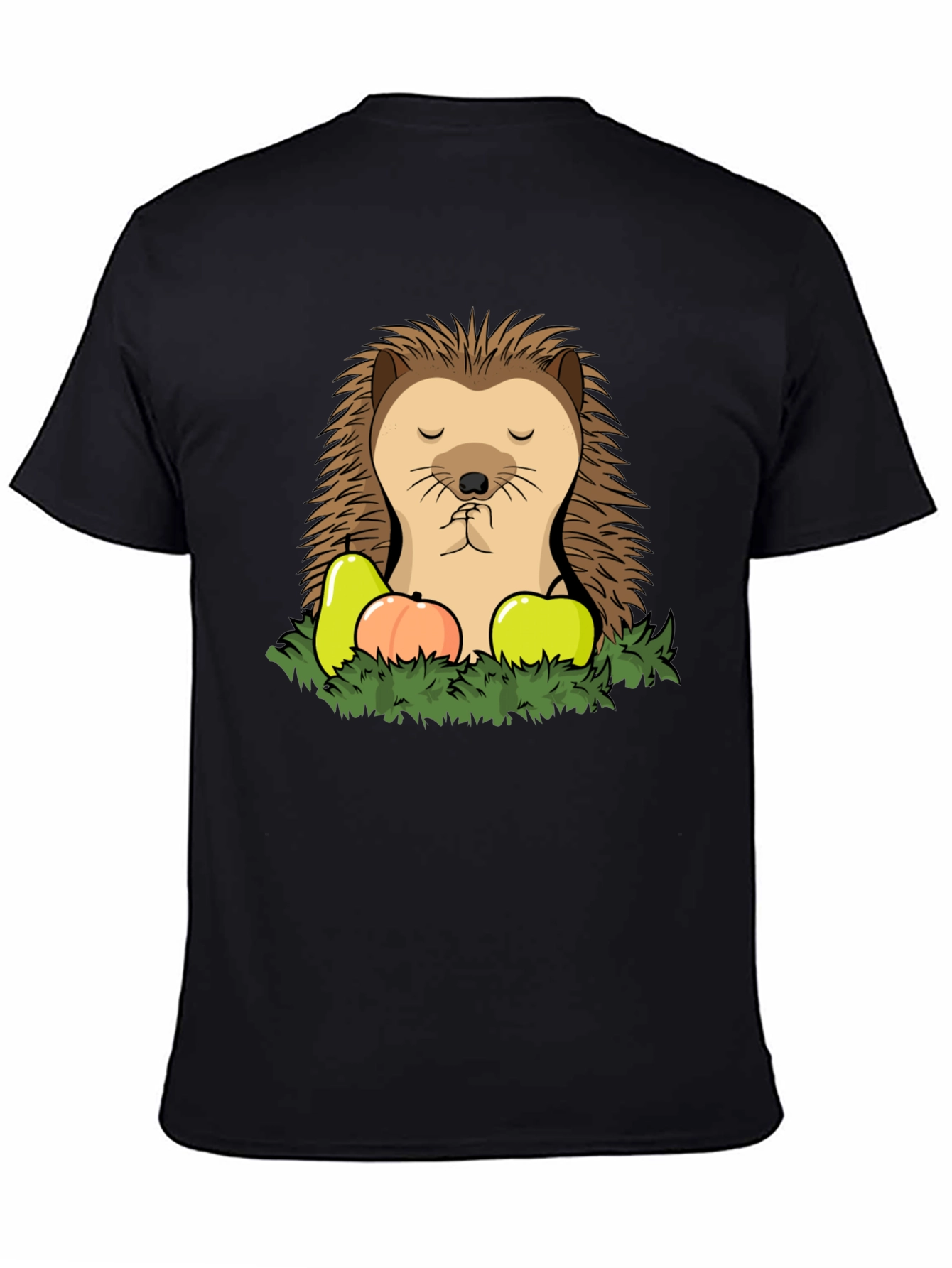Hedgehog Fruit Graphic T-Shirt - Casual Cotton Tee