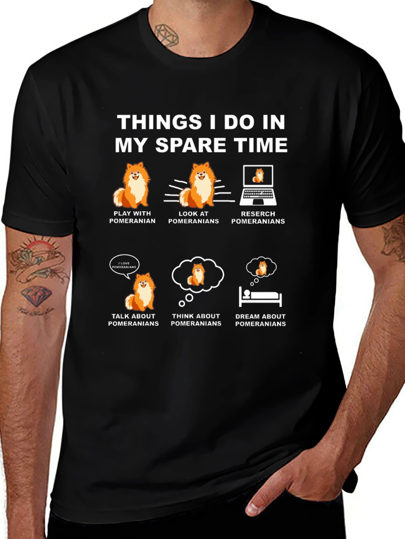 Pomeranian Lover T-Shirt: My Spare Time Hobbies