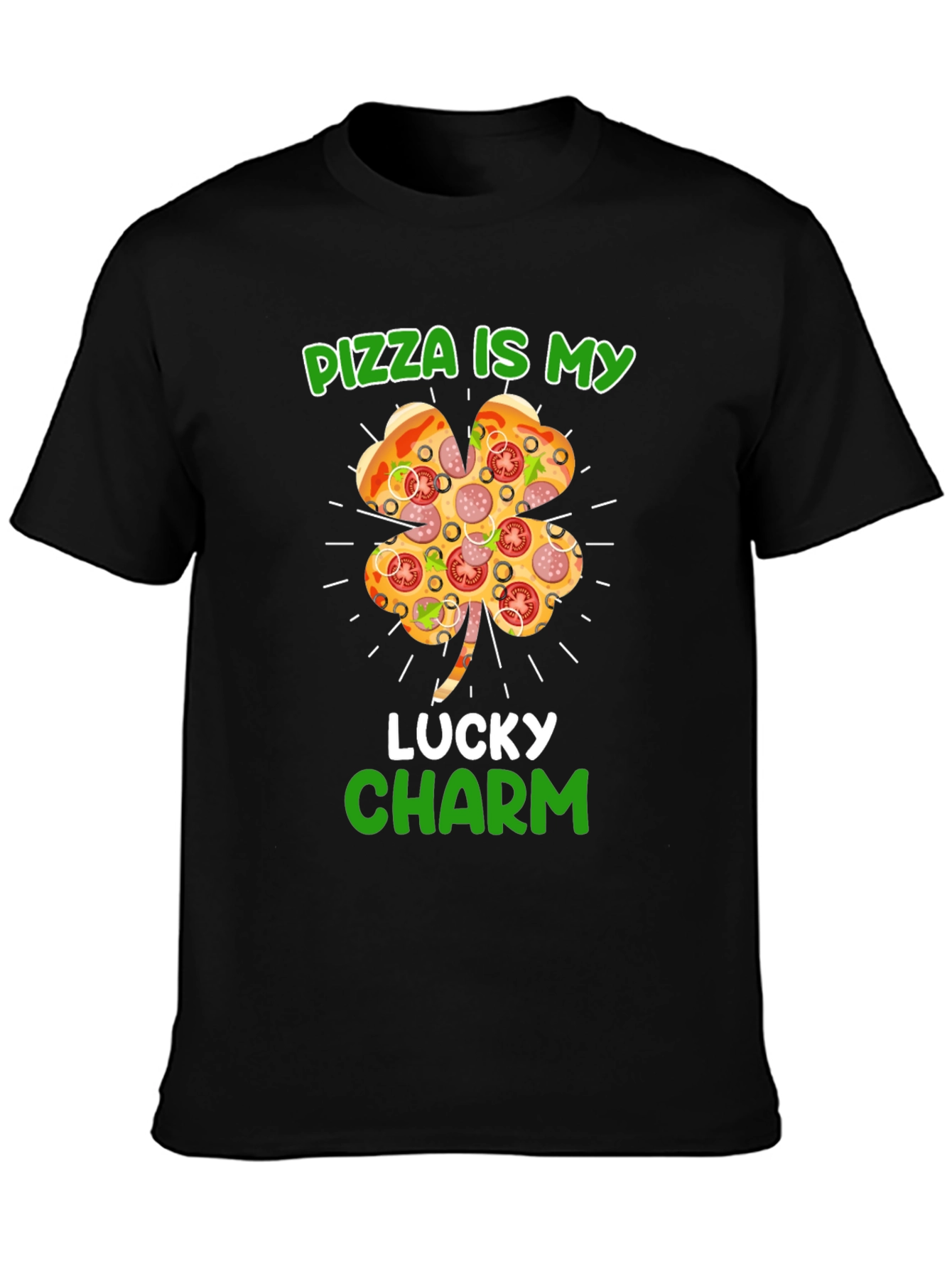 Pizza Lucky Charm St. Patricks Day Graphic T-Shirt