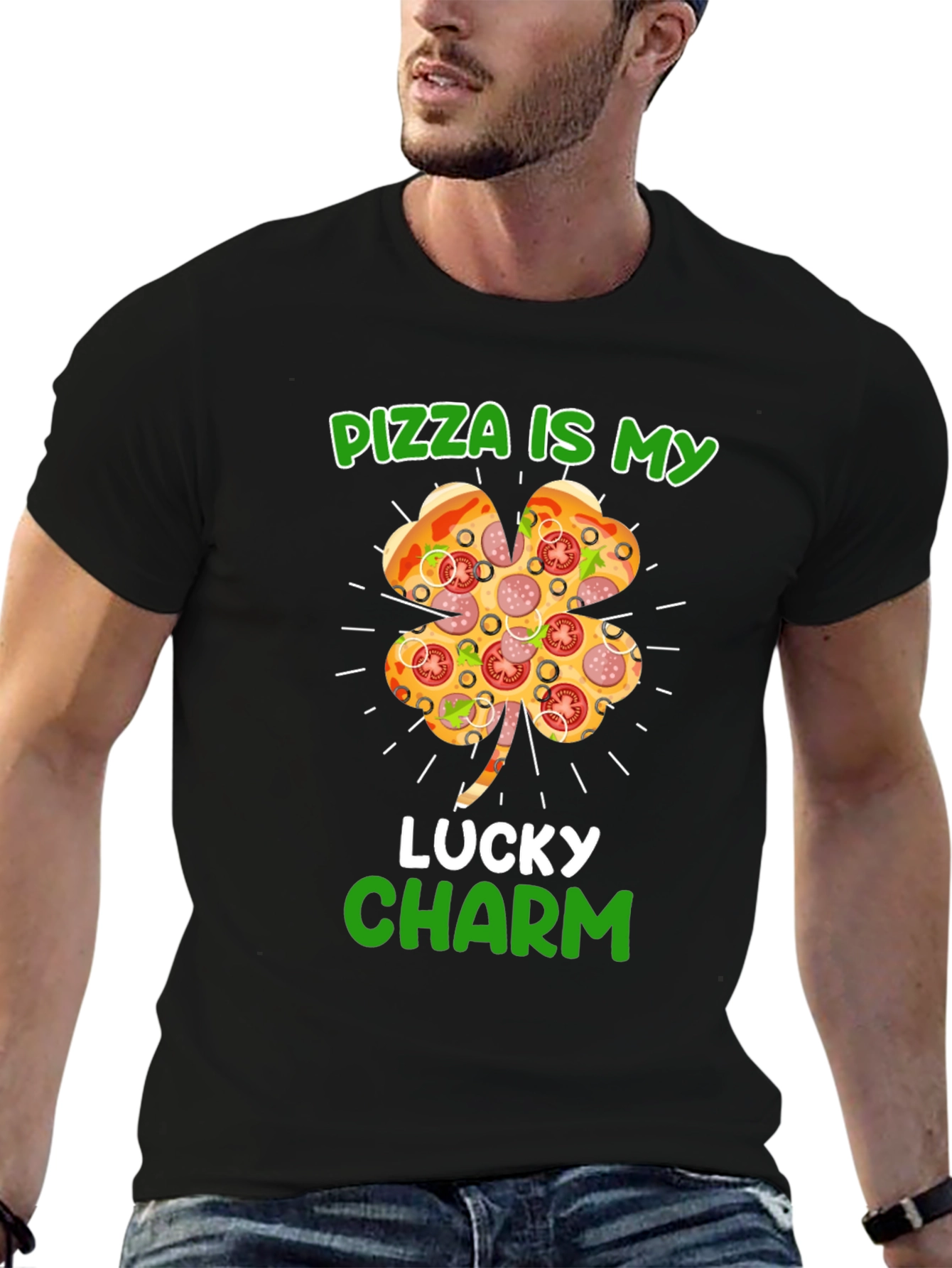 Pizza Lucky Charm St. Patricks Day Graphic T-Shirt