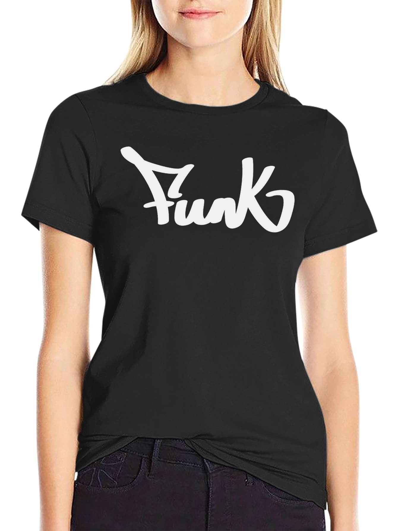 Funk T-Shirt - Black Cotton Tee with White Print