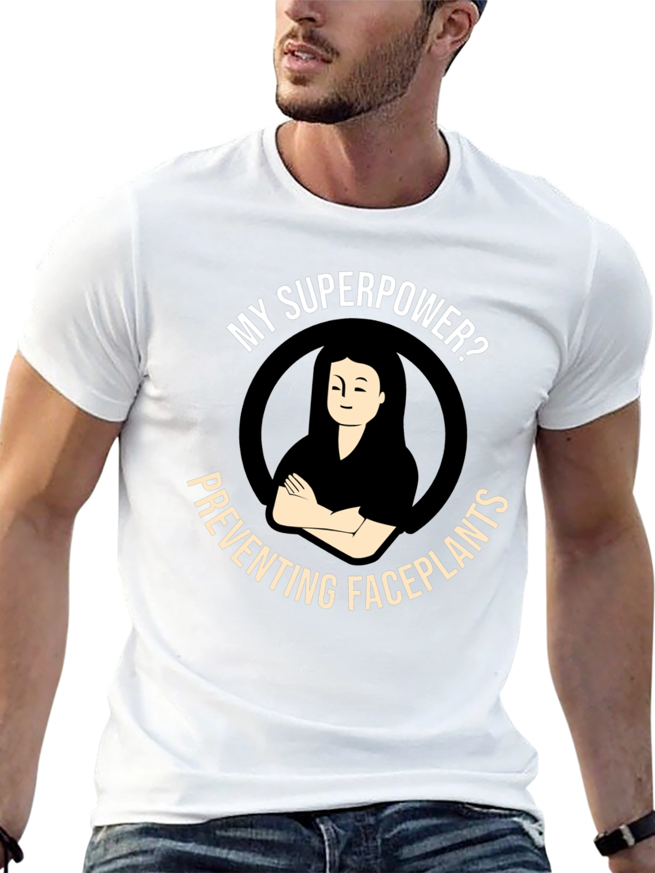 Superpower Preventing Faceplants Black T-Shirt