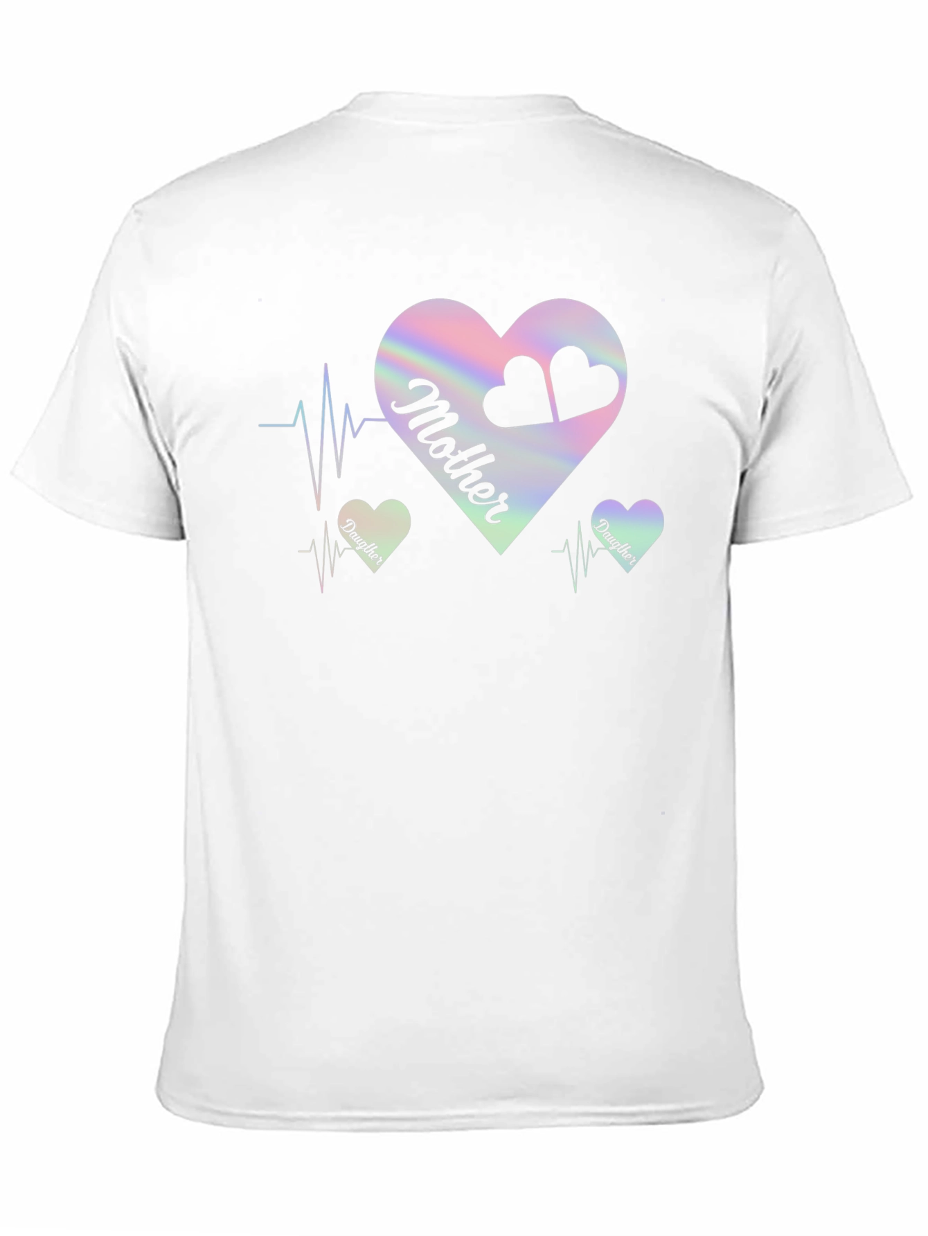 Mother Daughter Heartbeat Black T-Shirt