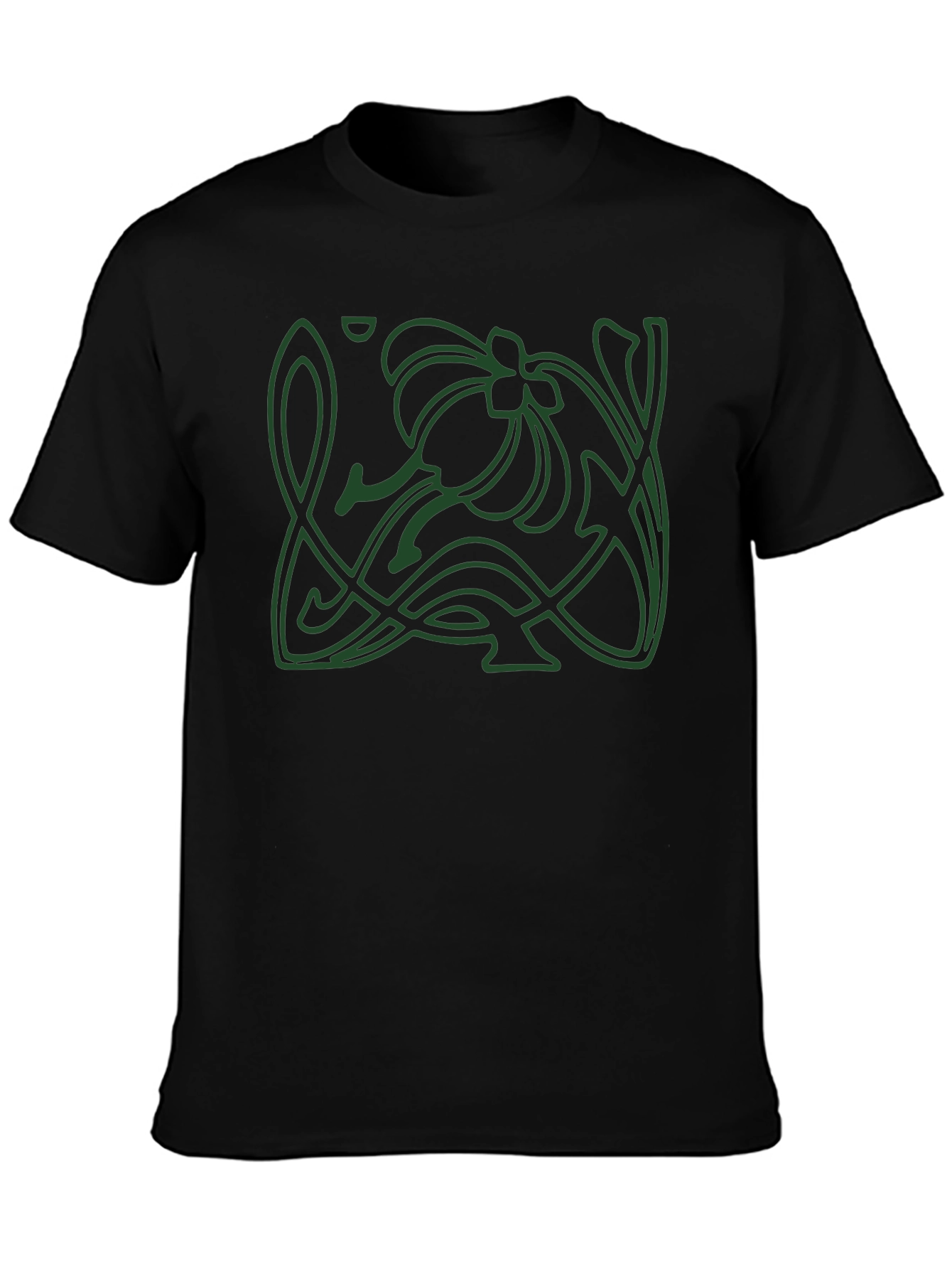 Art Nouveau Graphic Tee - Black Cotton